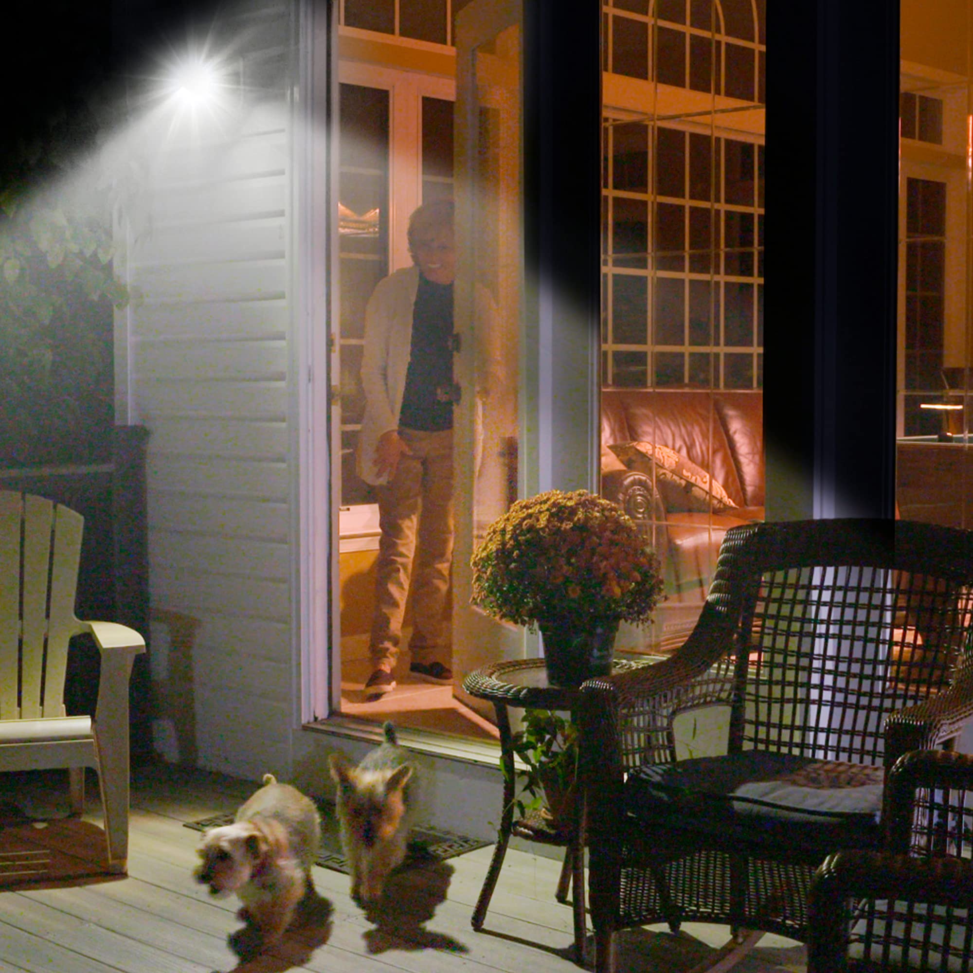 Ontel Handy Brite LED Security Spotlight, 500 Lumens, Motion-Activated, Battery Powered, Weatherproof, Black, Model HBSL-MC12/4