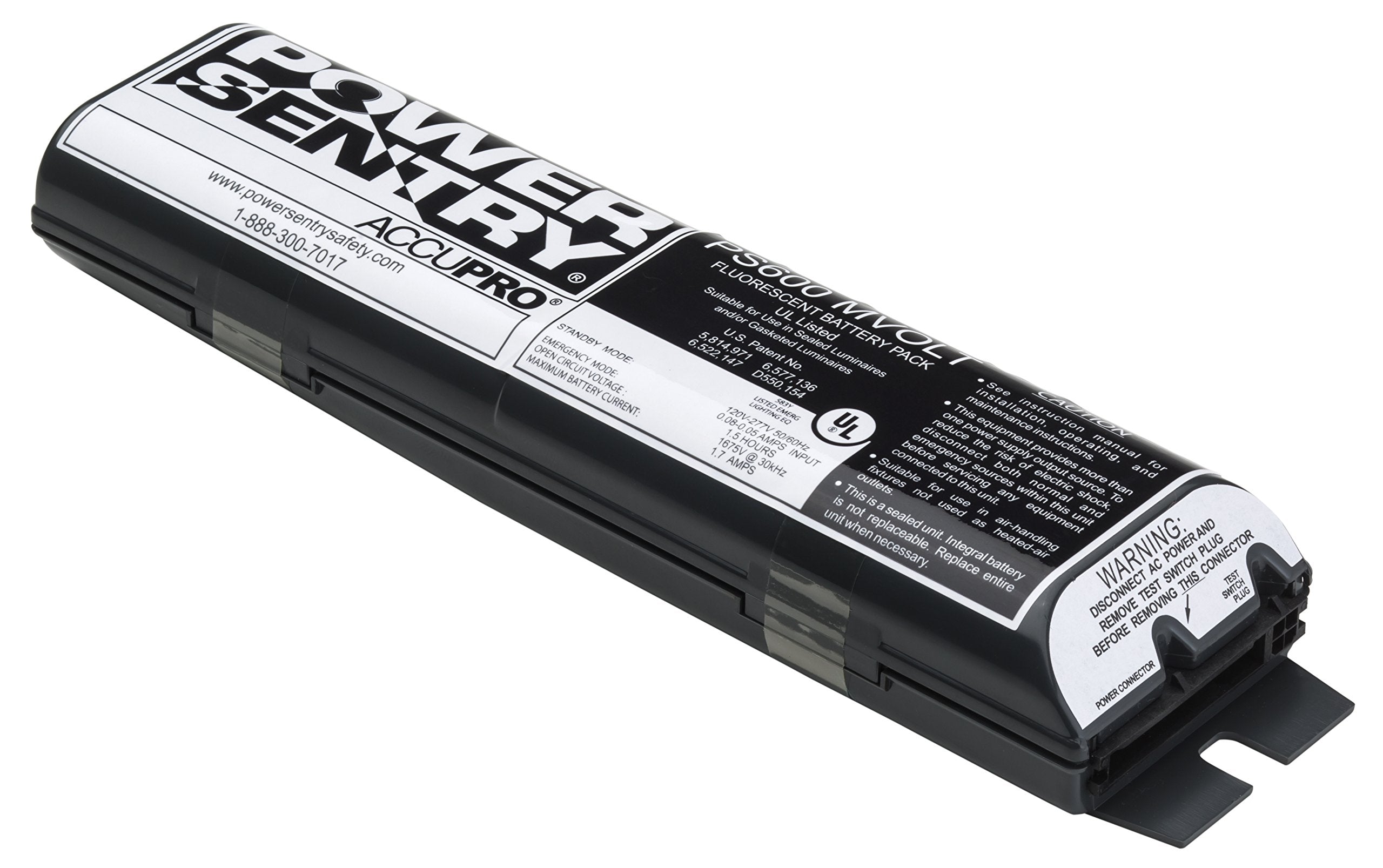 Lithonia Lighting Gray Ps600Qd Mvolt M12 600L Back Up Hid Ballast Emergency Exit Unit, For T8 And T12 Lamps, 120-227 Volts, Black