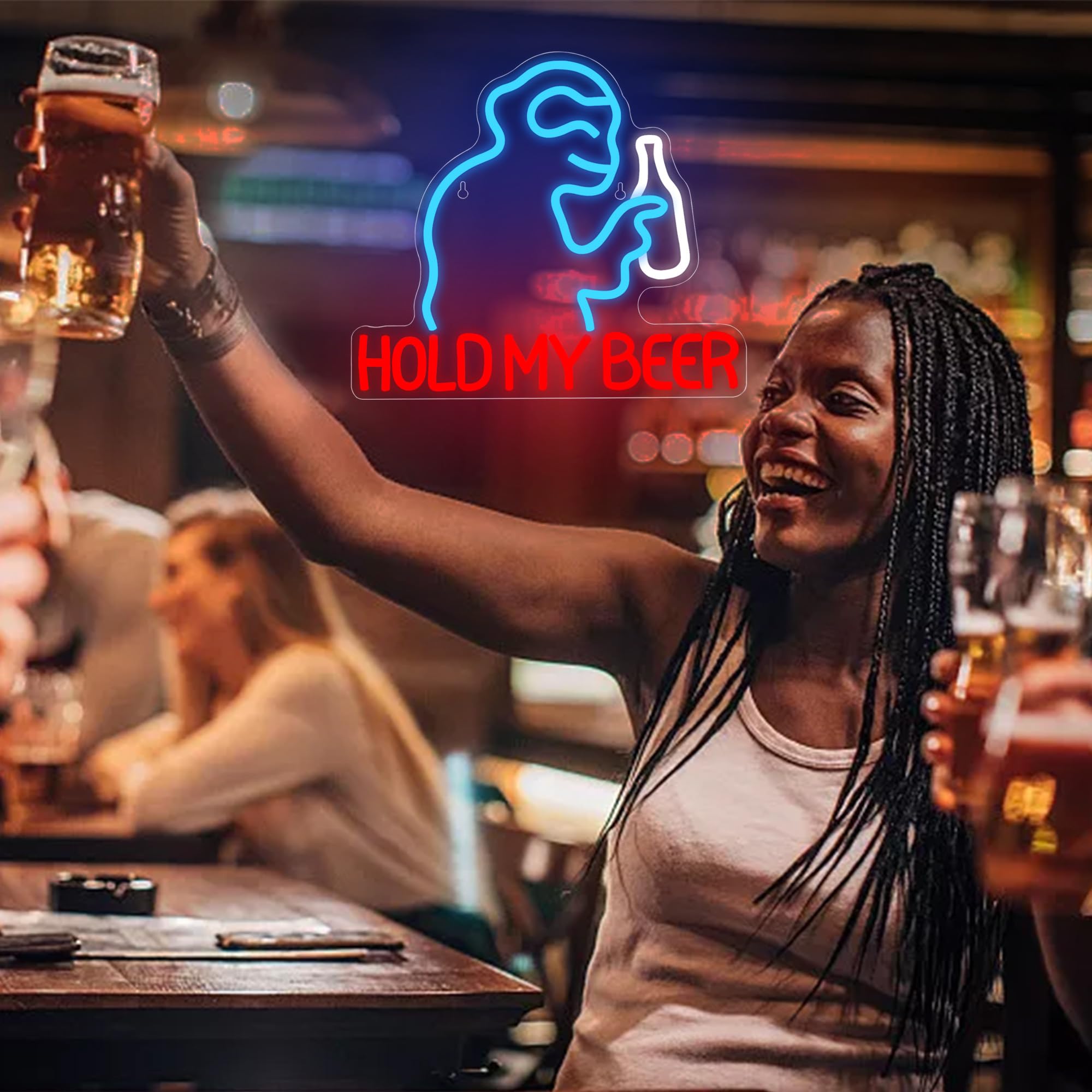 Hold My malt-inspired Neon Sign For Wall Decor malt-inspired Neon Sign Bar Led Light For Home Bar Man Cave Garage Pub Party Game Room Hotel Bedroom Birthday Gifts Usb Powered(Zkxd212)