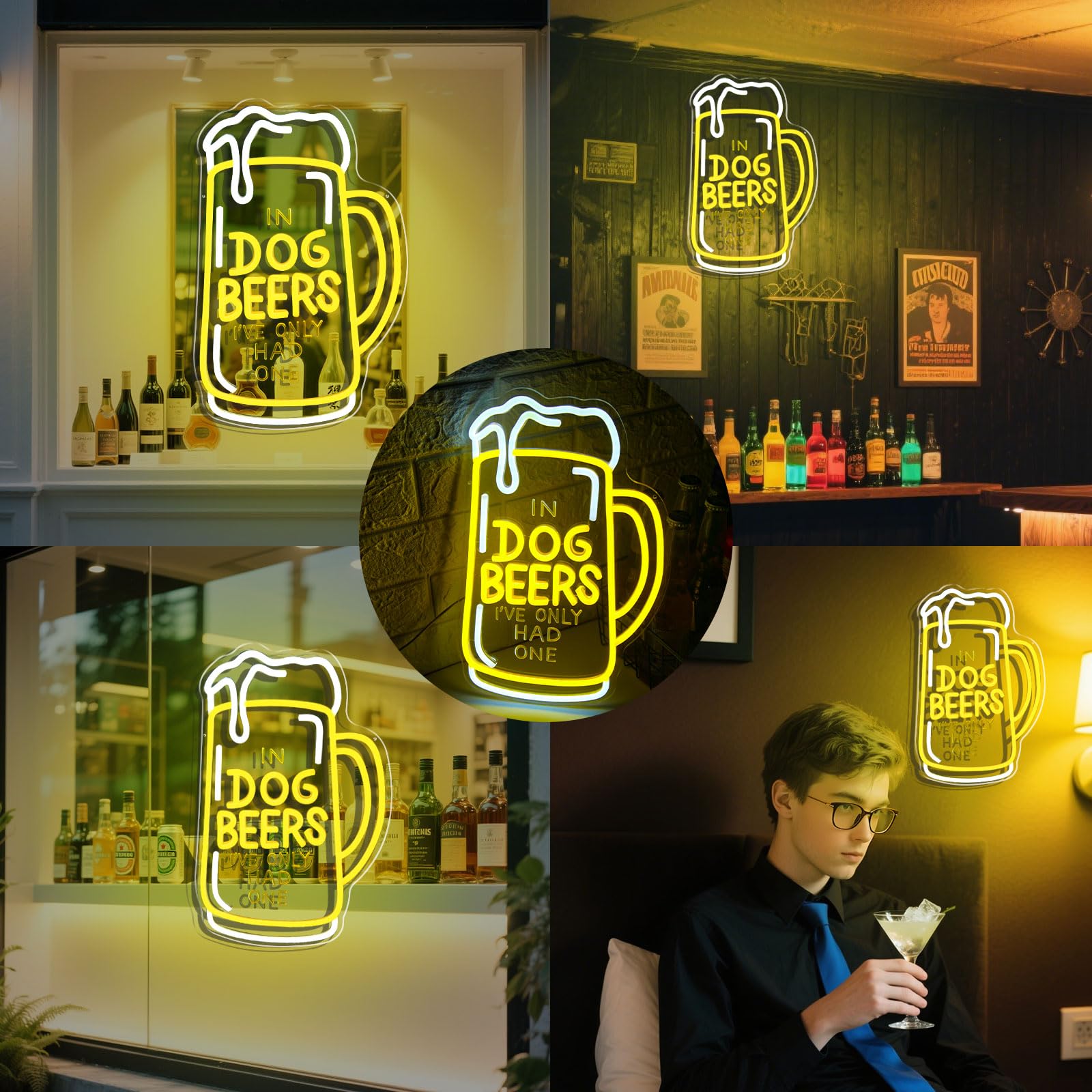 Dog malt-inspired Neon Sign For Wall Decor Dimmable malt-inspired Signs Bar Led For Man Cave Light Up Sign For Bedroom Home Shop Pub Bistro Party Restaurant Game Room Decor Christmas Gifts
