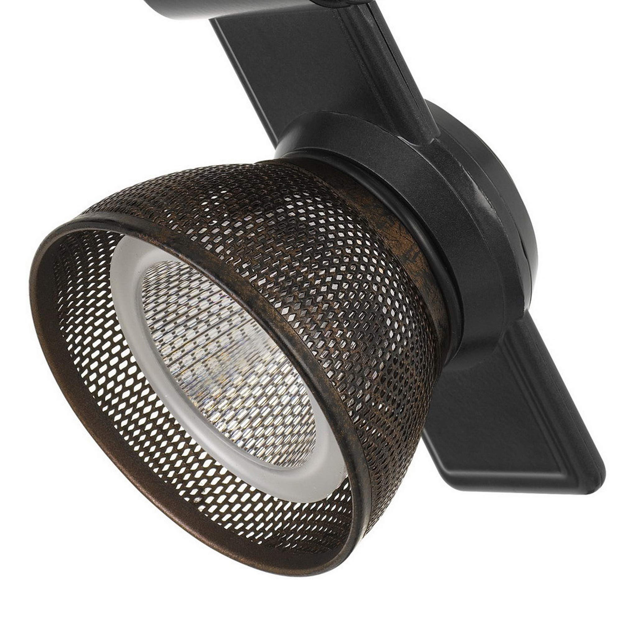 Benjara 12W Integrated Led Metal Track Fixture With Mesh Head, Black And Bronze