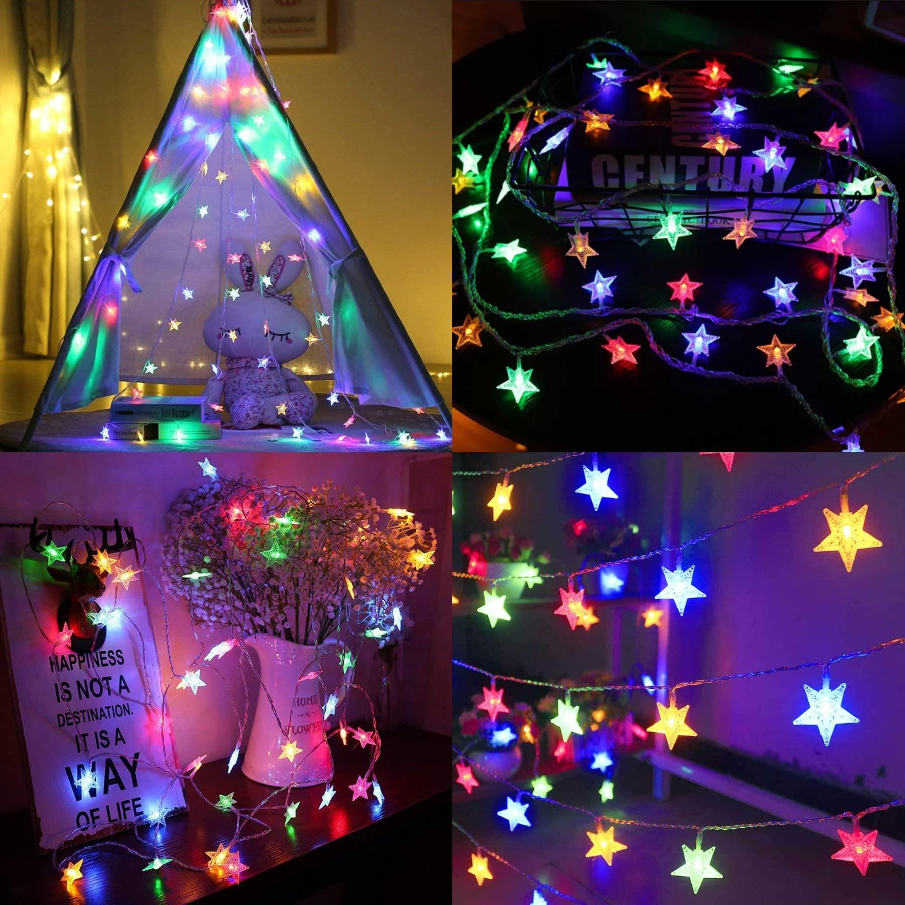 Minetom Star String Lights - 100 LED USB Color Changing, Waterproof, 33 ft, Warm White, Remote & Timer for Parties & Decor