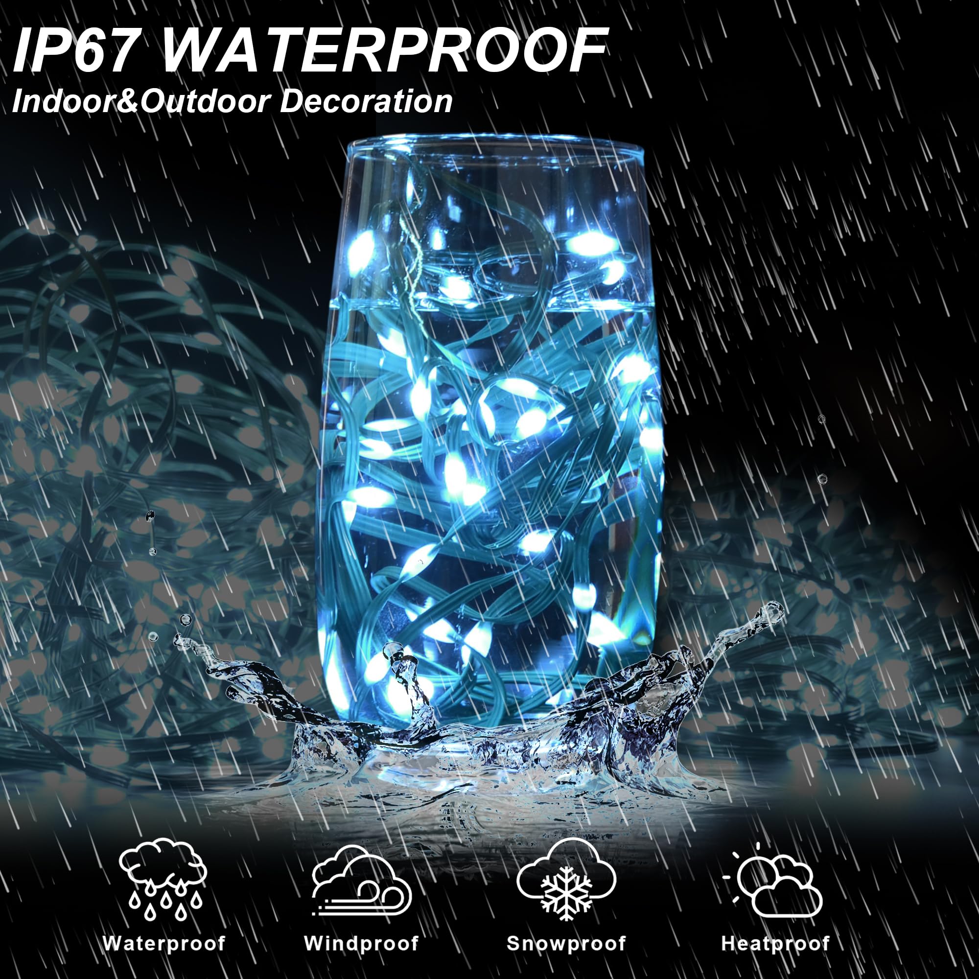 Eueasy Christmas Lights Outdoor, 1000 Led 344Ft Fairy String Lights Plug In Waterproof With Remote, 8 Modes With Timer For Indoo