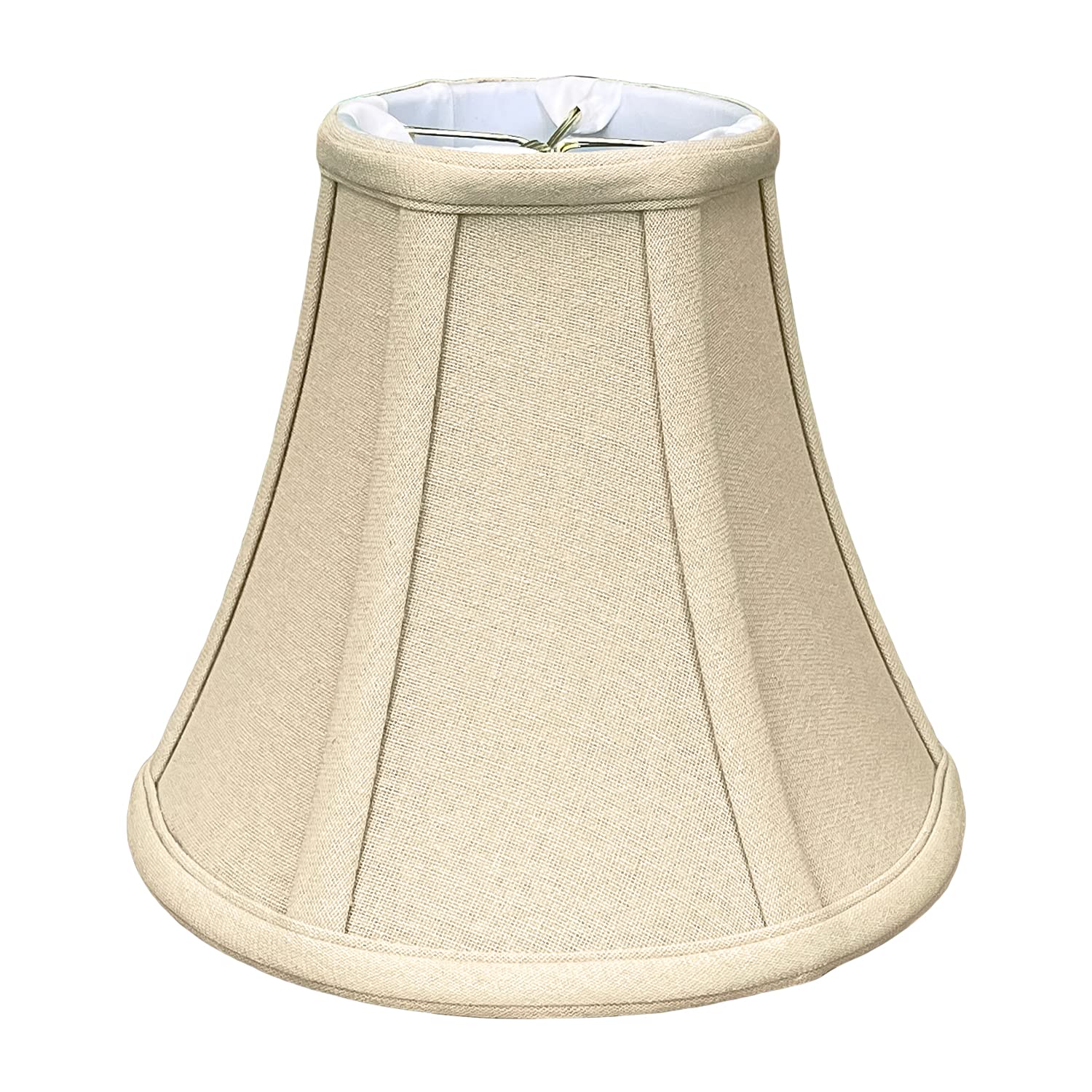 Royal Designs, Inc. True Bell Lamp Shade with Round Clip, Linen Beige, 4 x 8 x 7.25, BS-704RC-8LNBG