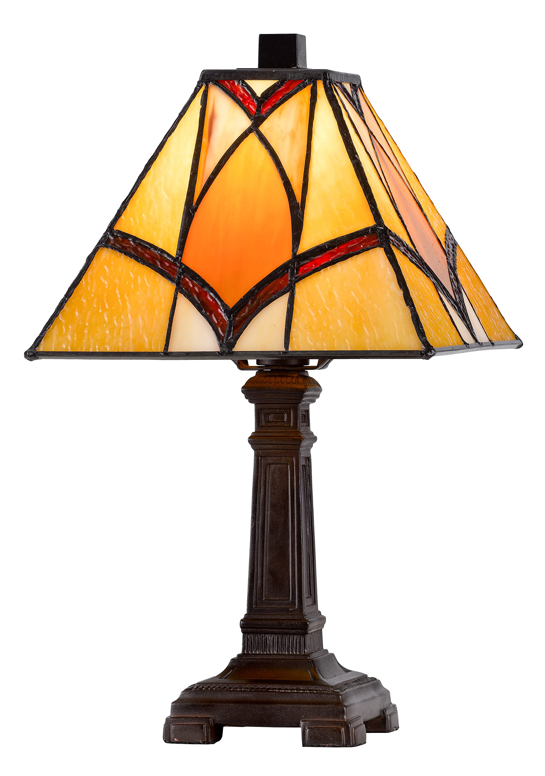 Cal Lighting BO-3113AC Tiffany Accent Lamp, 40W, Metal/Resin, Dark Bronze