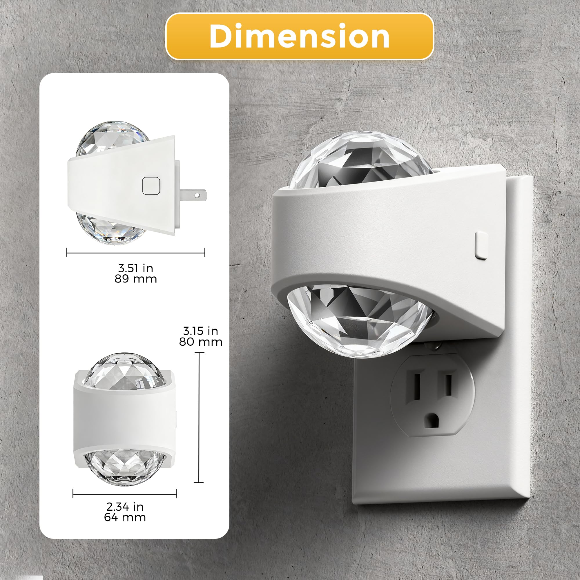 L Lohas Led Projector Night Light 2 Pack Plug In Night Light With Light Sensor Multi-Color Nightight For Kids Playroom Christmas Party Gift