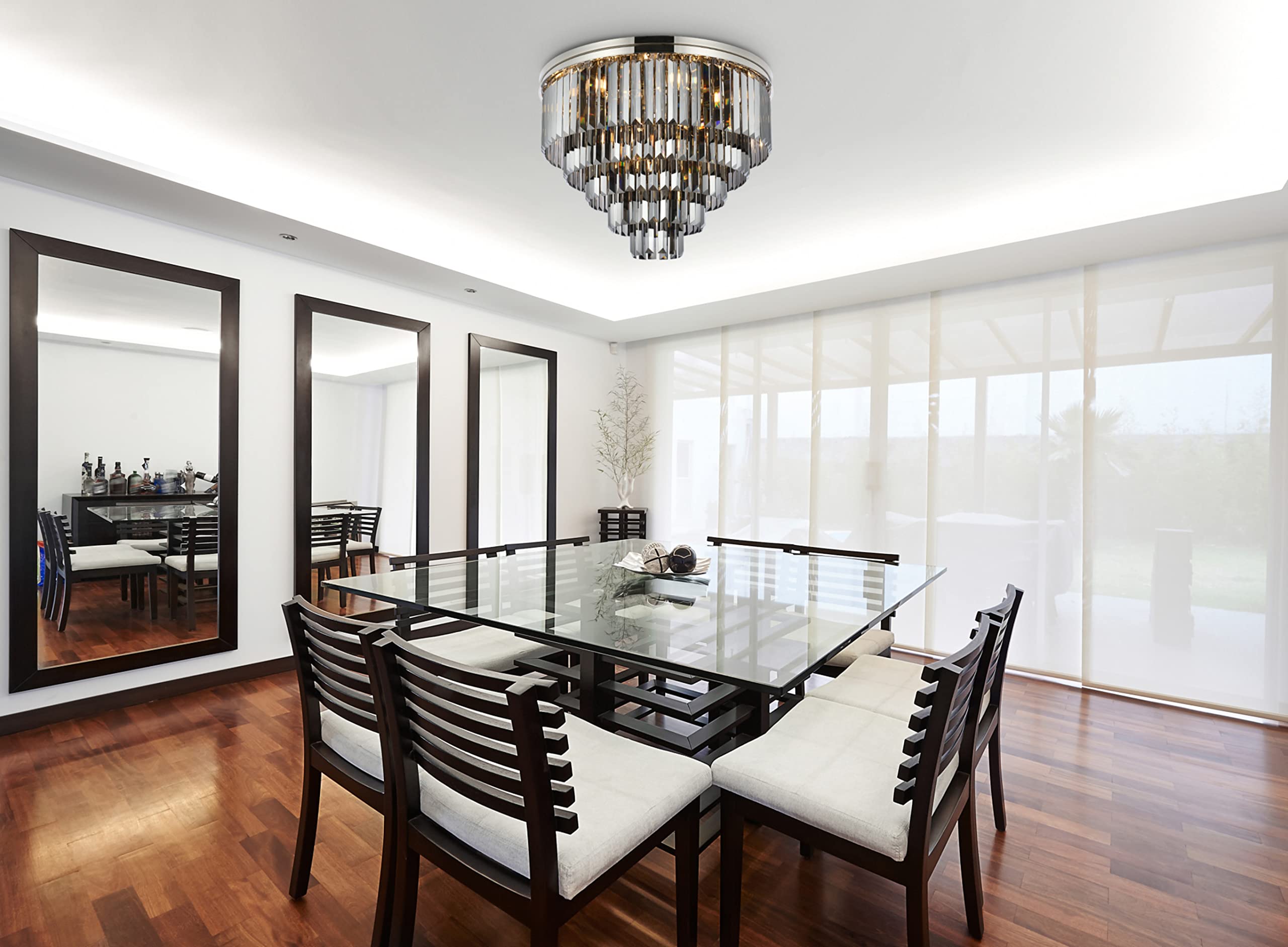 Elegant Lighting Urban Classic 1231F32PN-SS/RC Sydney 17-Light Flush Mount, Polished Nickel