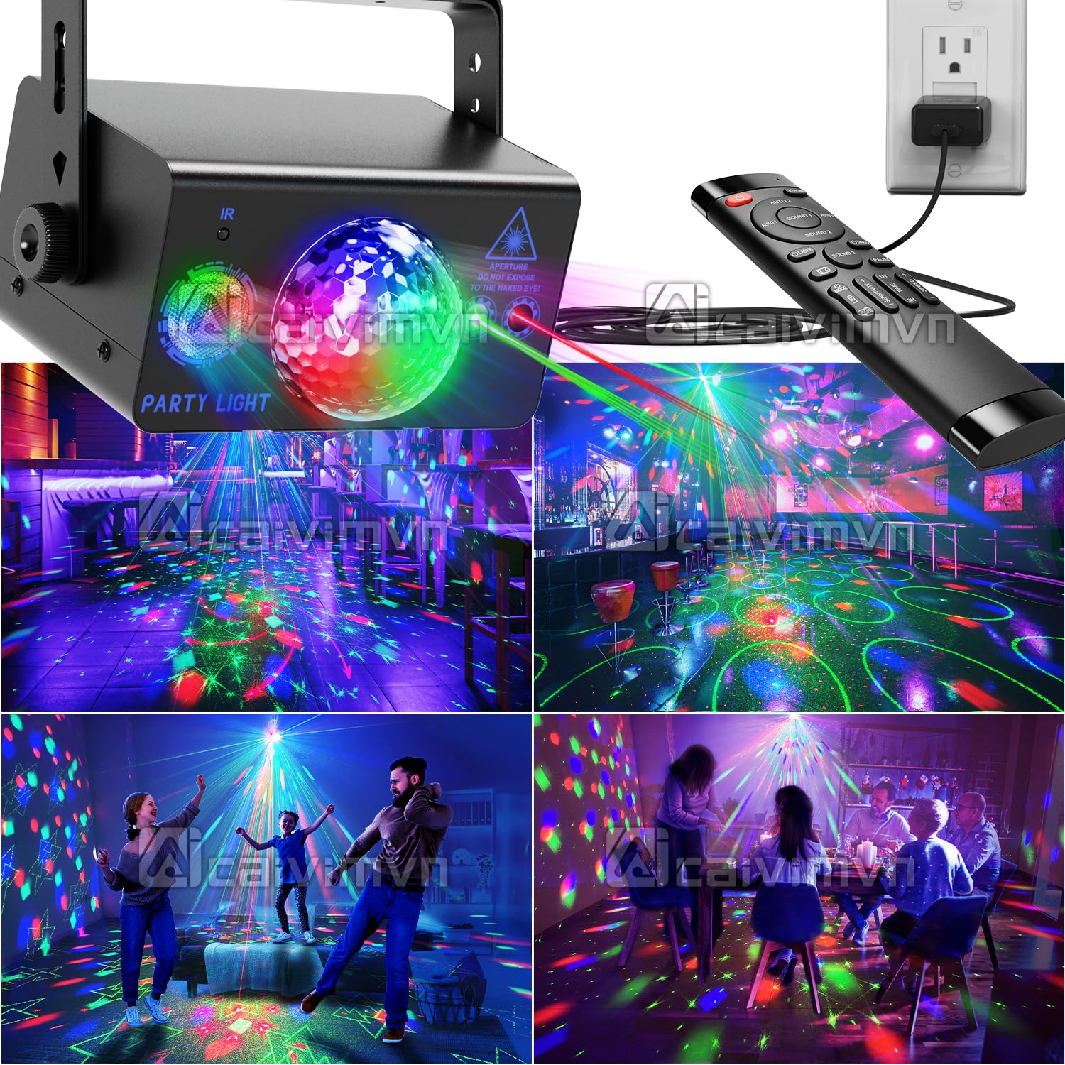 Party Lights, Disco Light Dj Disco Ball Led Sound Activated Stage Lights With Remote Control For Parties Bar Club Pub Christmas