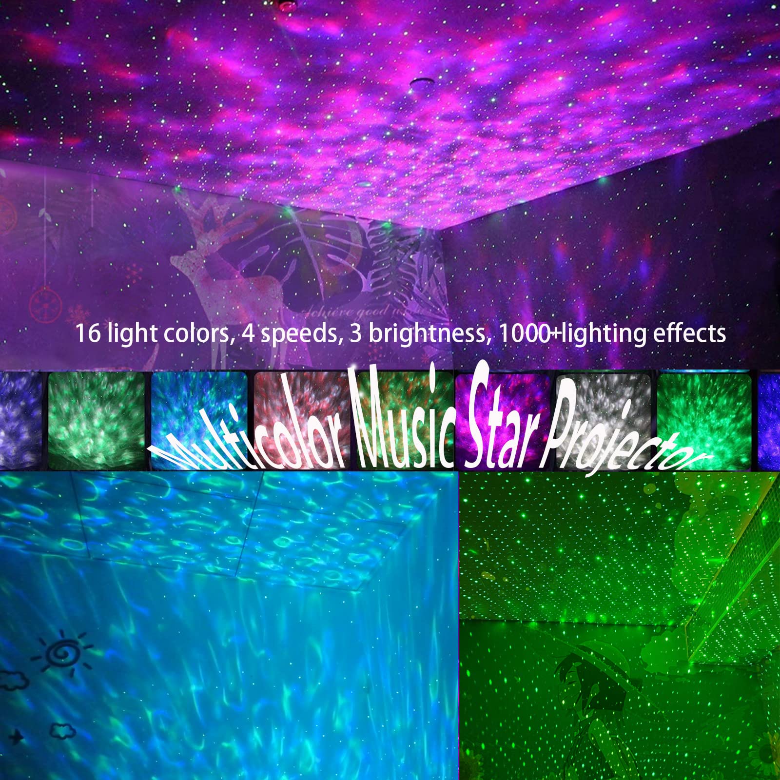 Star Projector Galaxy Light Projector With Remote & Bluetooth Speaker, Multiple Colors Dynamic Projections Night Light Projector