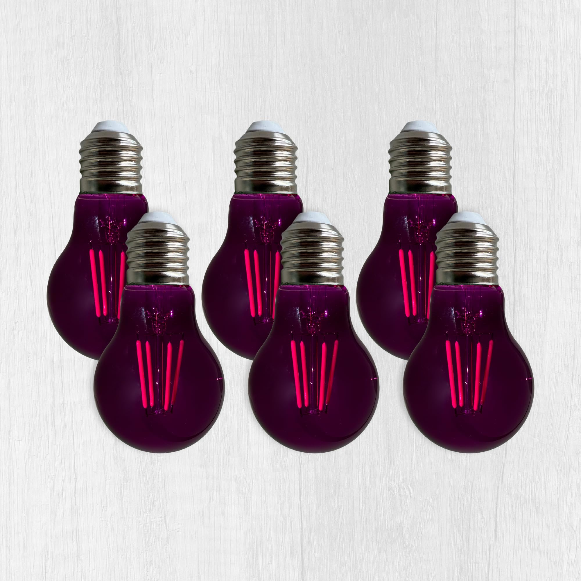 Whfialux A19 Edison Led Purple Filament Light Bulbs, 4W, Purple Colored Glass, E26 Base, Indoor, Outdoor, Porch, Decoration, Par