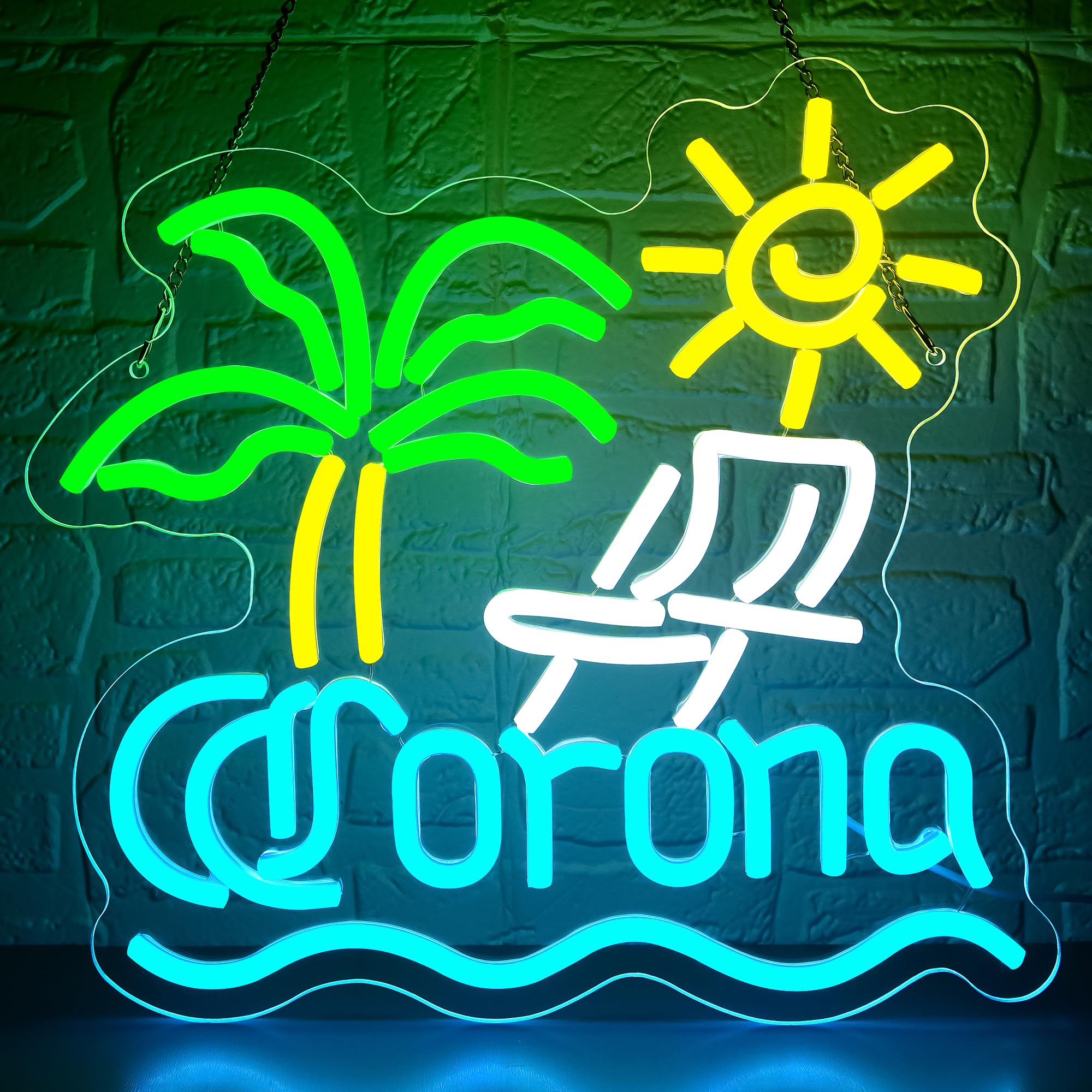 Palm Tree Neon Sign For Wall Decor malt-inspired Neon Light For Man Cave Bar Led Light Up Sign For Home Bar Club Restaurant Summer Beach Party Birthday Gift Christmas Art Size 13.3 * 12.5In(Zyld284)