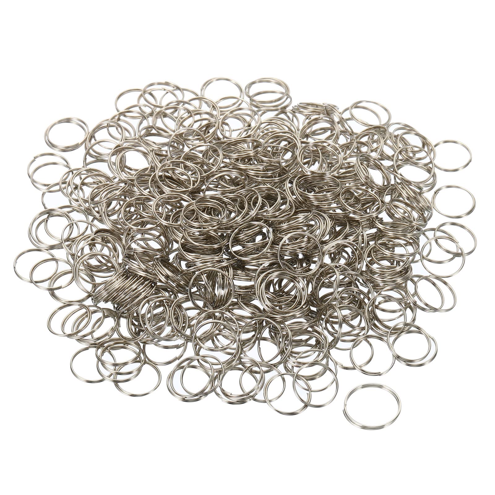 PATIKIL Mini Split Rings, 500 Pack 11mm/0.4 OD Split Circular Ring Stainless Steel Clip Ring for Fastening Chandelier Crystal La