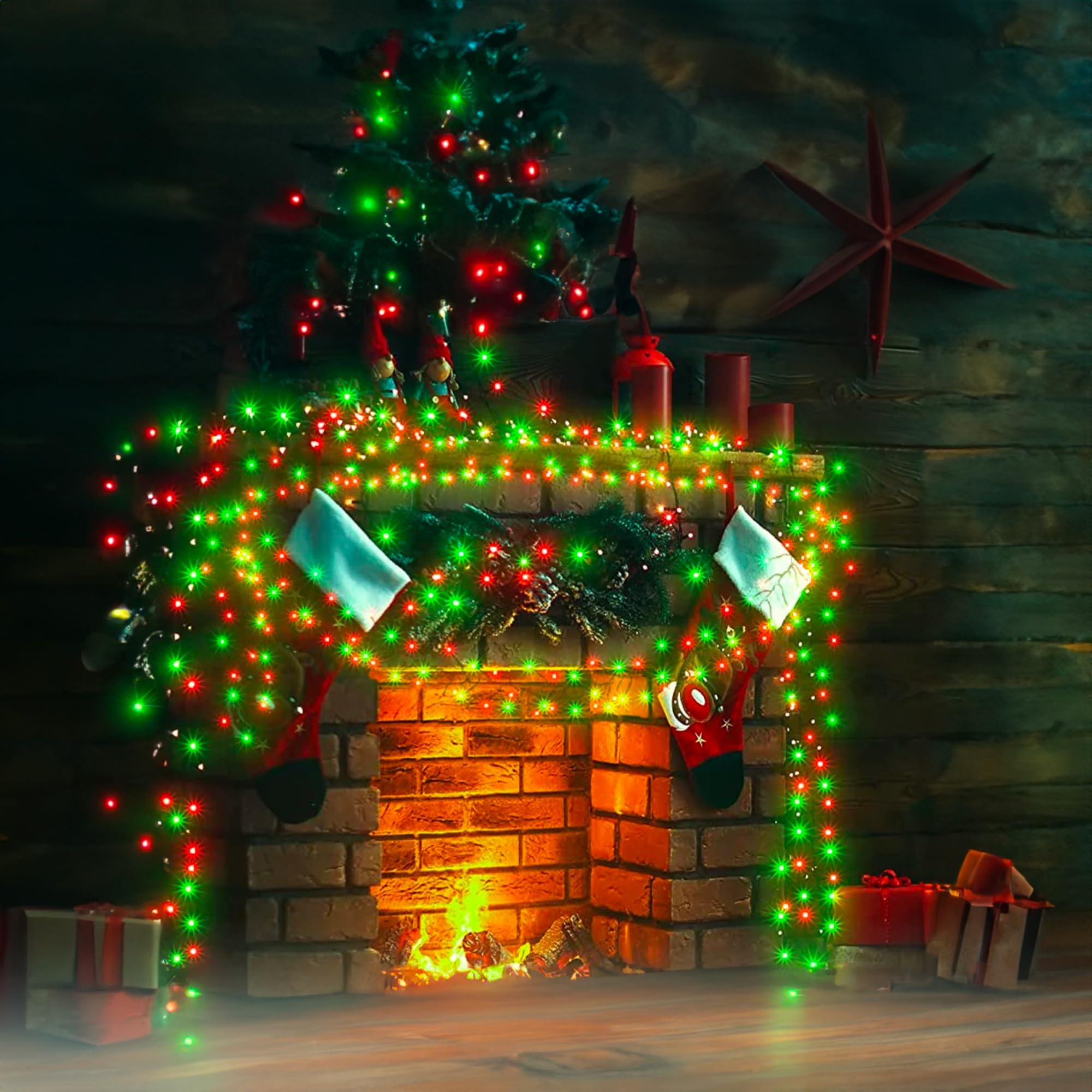 Tw Shine Christmas Mini String Lights, 20Ft, 100 Count, Waterproof, Red And Green, Model Zf-100-2/Sb, Indoor/Outdoor Decorations