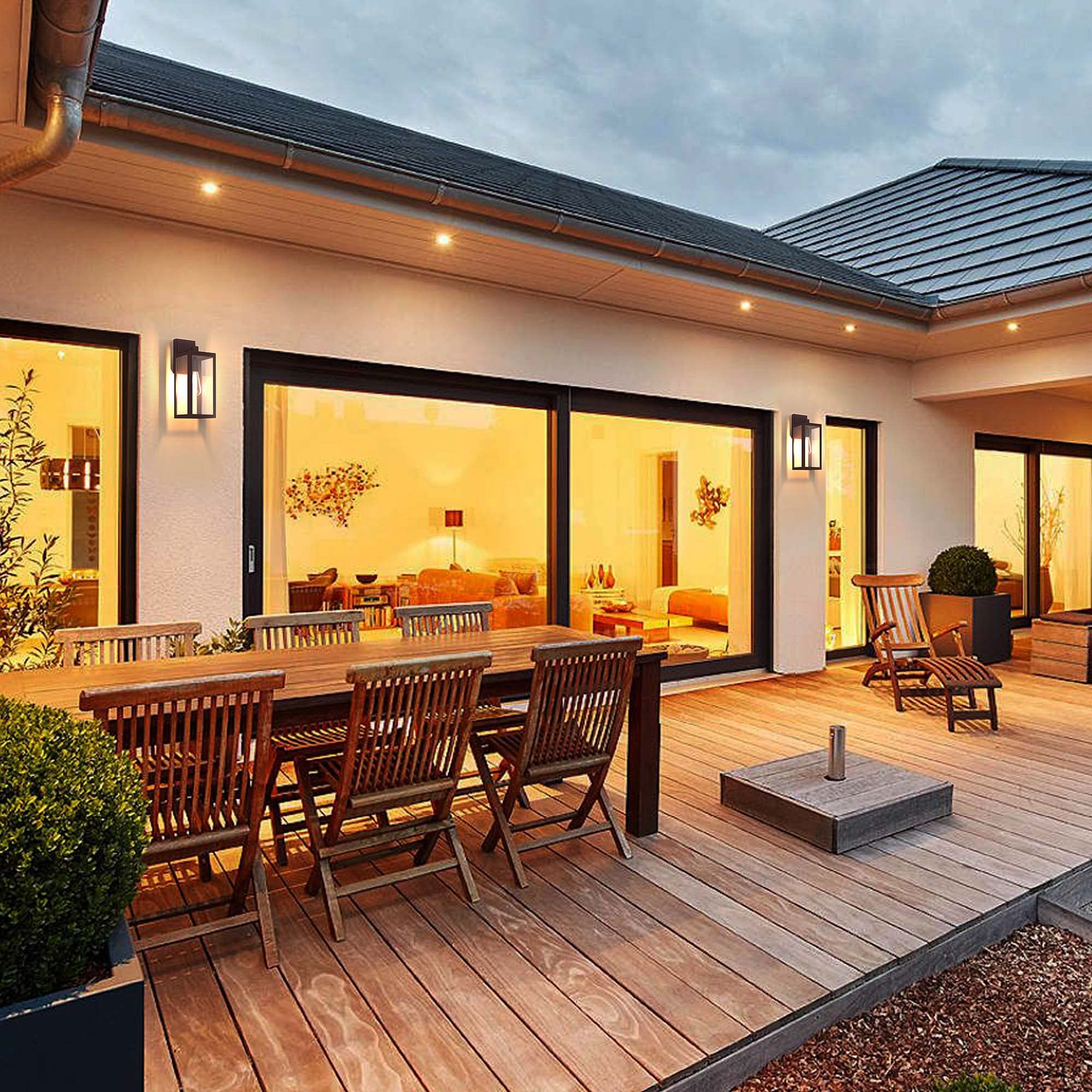 Partphoner Waterproof Porch Light Fixtures, 2 Pack Oil Rubbed Bronze Aluminum Wall Sconce, Model Str-Wl-0001