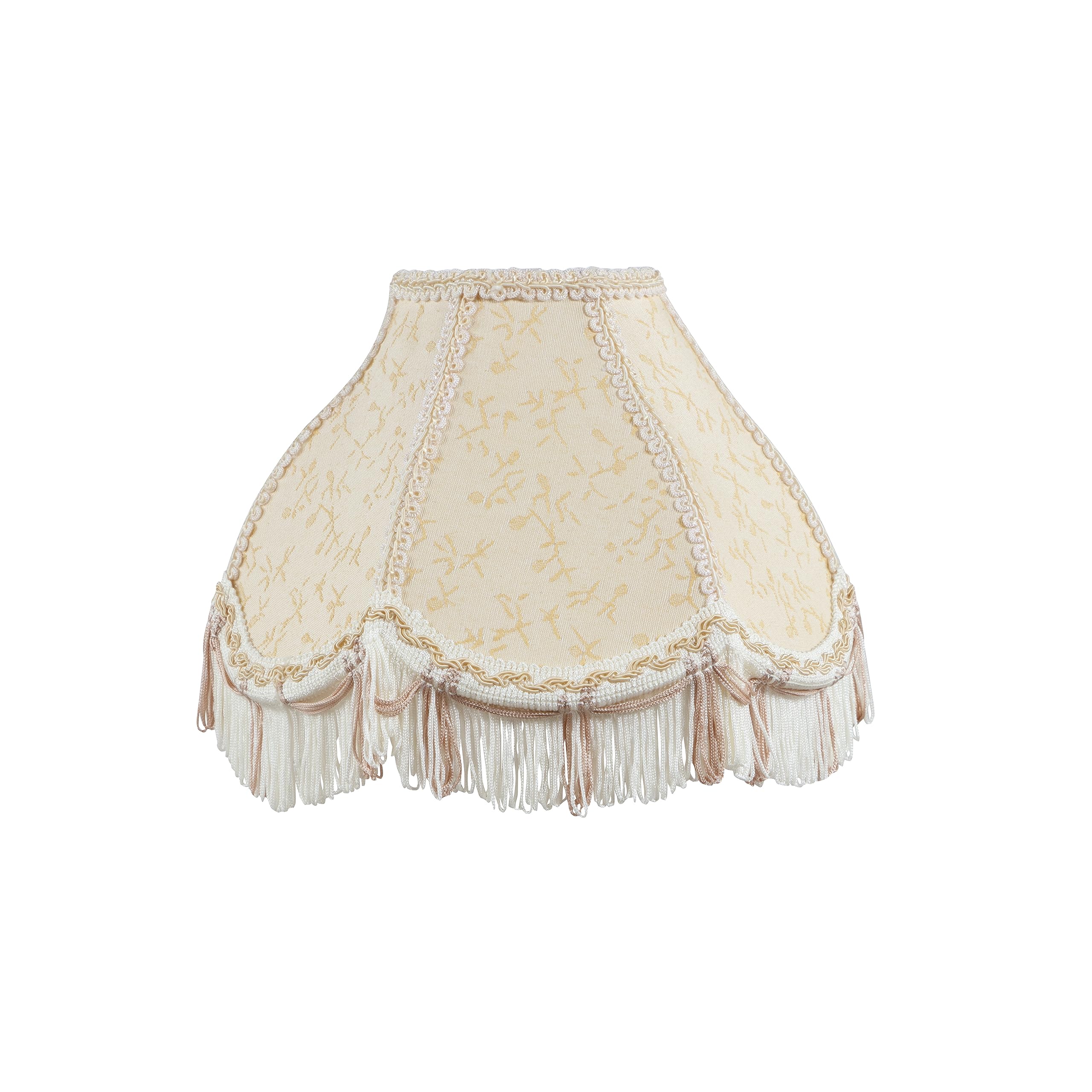 Aspen Creative 55007, Transitional Scallop Bell Shape Uno Lamp Shade, Beige, 4&quot; Top X 10&quot; Bottom X 7&quot; Slant, Slip Uno 33Mm