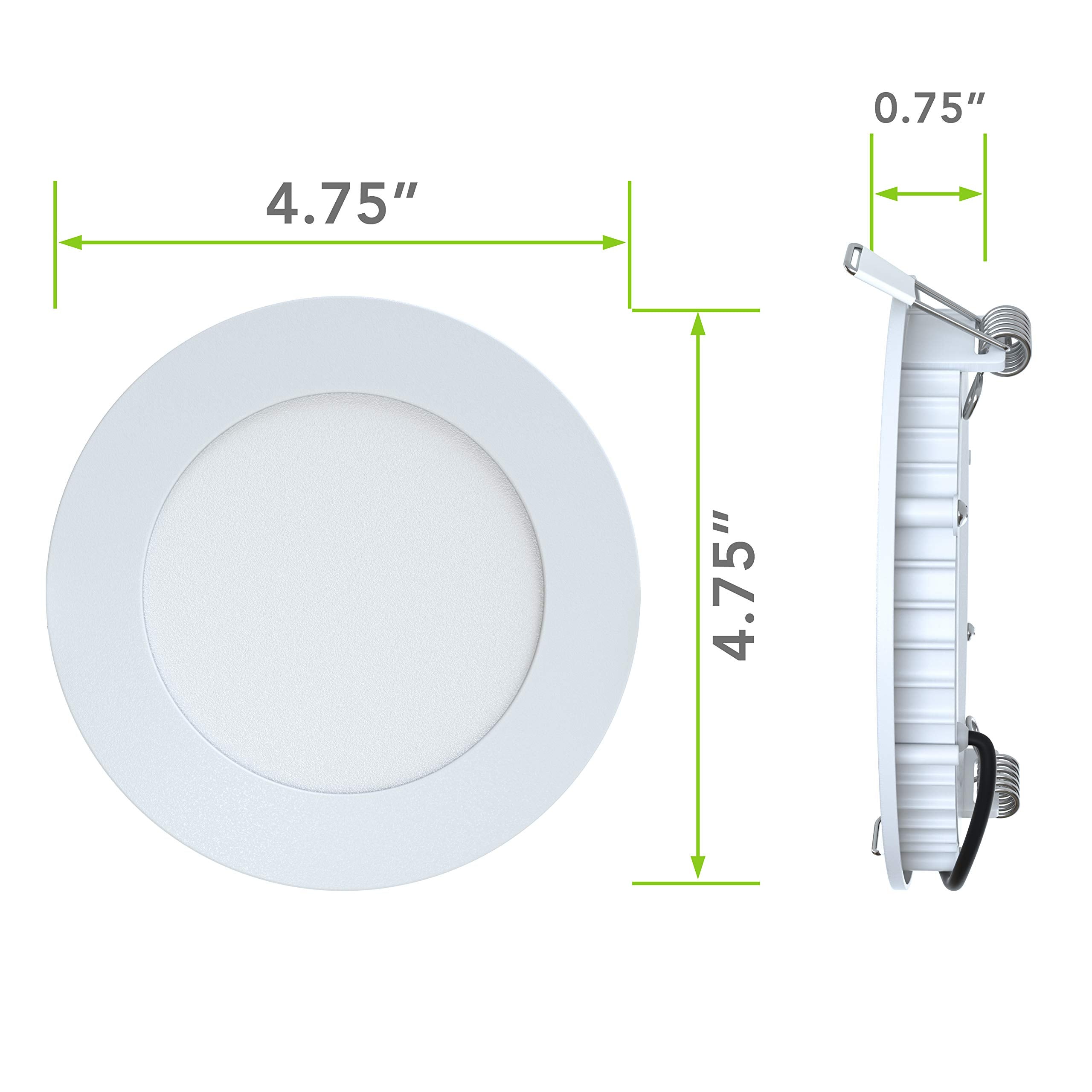 Leisureled 5 Pack Rv Boat Recessed Ceiling Light 450 Lumen Super Slim Led Panel Light Dc 12V 4.75&quot; 6W Full Aluminum Downlights, (Warm White)