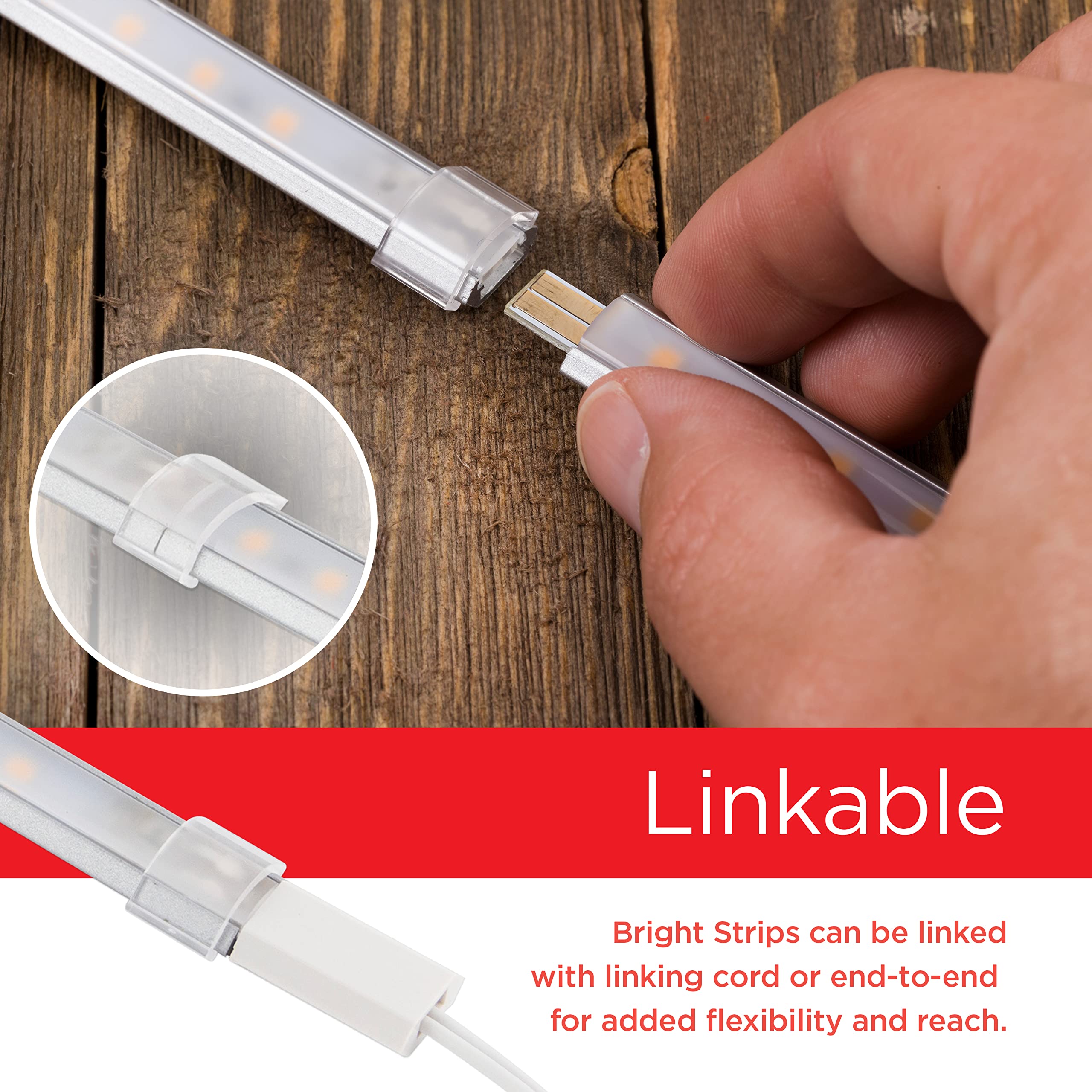 Ultrapro 10In. Linkable Led Bright Strips, 3 Pack, 825 Lumens, 2700K Warm White Light, Low Voltage, Under Cabinet Lighting, Stri