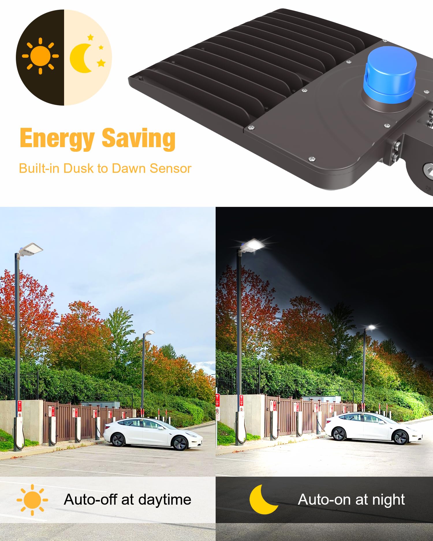 JC-LGL 150W LED Parking Lot Light, 21000LM, IP65 Waterproof, Arm Mount, 5000K Daylight, Bronze Finish