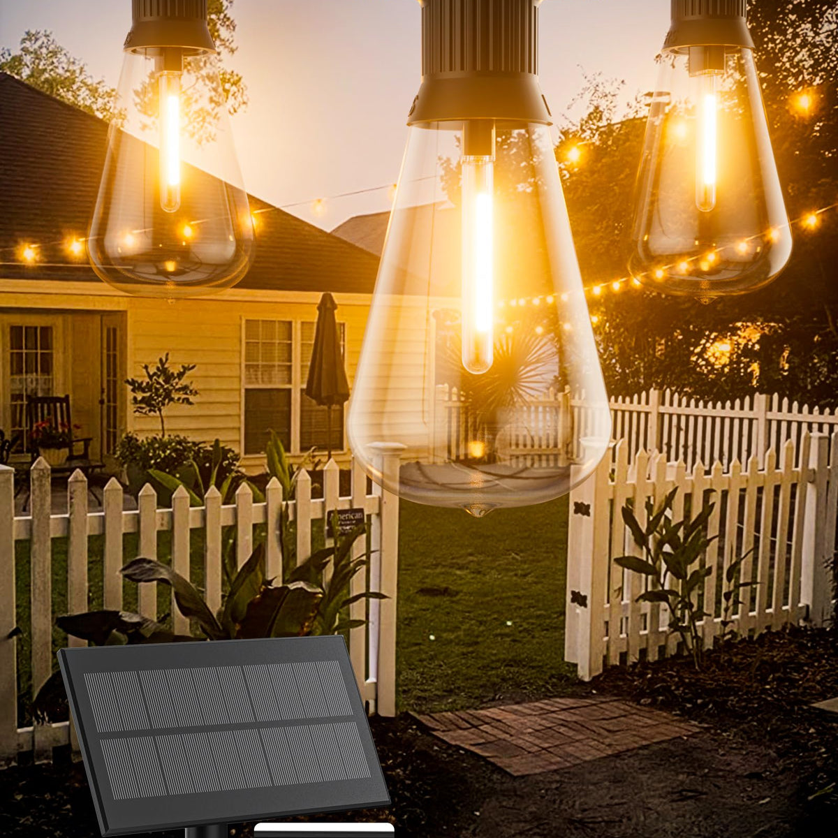 Zuske Solar String Lights 100FT - Waterproof LED with 52 Shatterproof ...