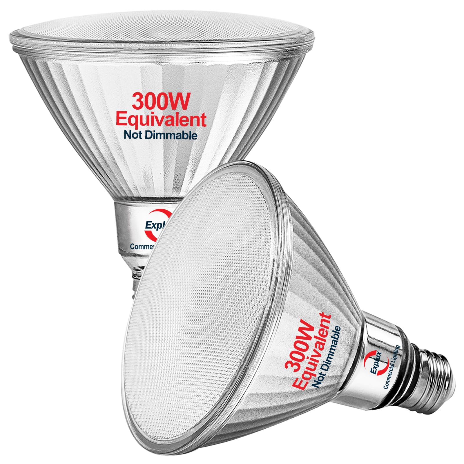 Explux 300 Watt Equivalent PAR38 LED Flood Light Bulb, Ultra Bright 4100 Lumens, Full-Glass Outdoor Waterproof & Anti-Ageing, No