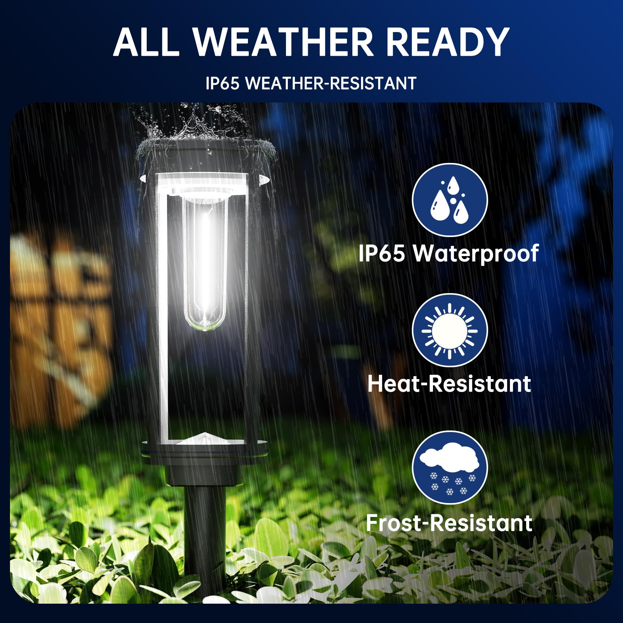 8 Pack Solar Pathway Lights Outdoor, Super Brightness Ip65 Waterproof Auto On/Off Solar Powered Landscape Lights For Outside Yar