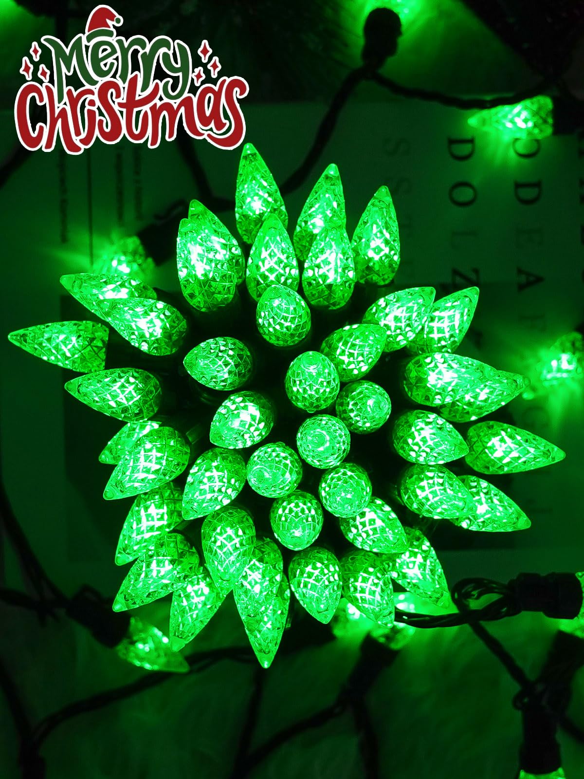 2 Pack C6 Christmas Lights Outdoor Indoor  Total 200 Led 66 Ft Connectable Christmas String Lights With Timer & 13 Modes  Waterproof Twinkle Light For Xmas Tree Yards Party Wedding Decorations (Green)