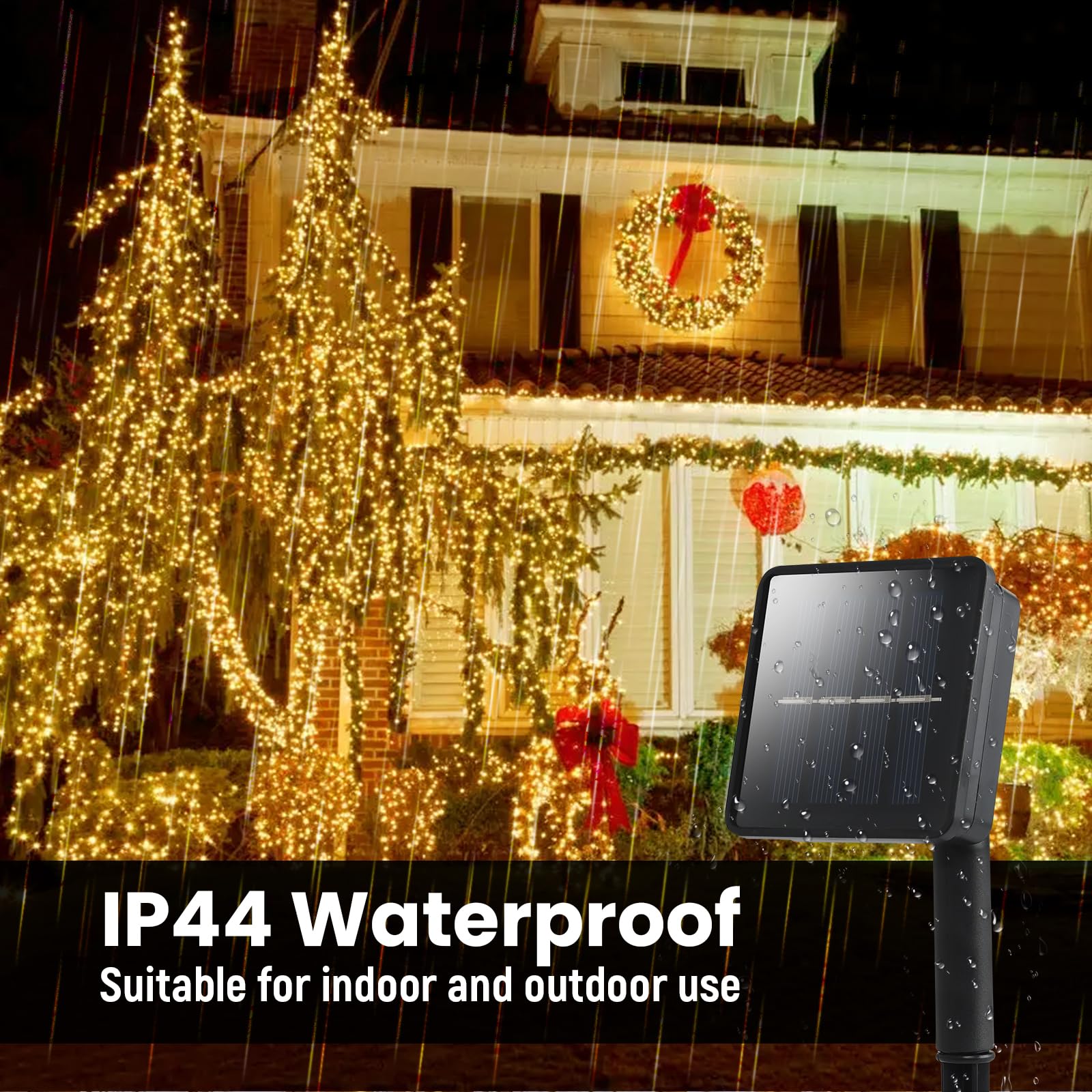 Solar String Lights Outdoor, 82Ft Warm White Solar String Lights 200 Led Solar Fairy Lights For Outside Waterproof 8 Lighting Mo