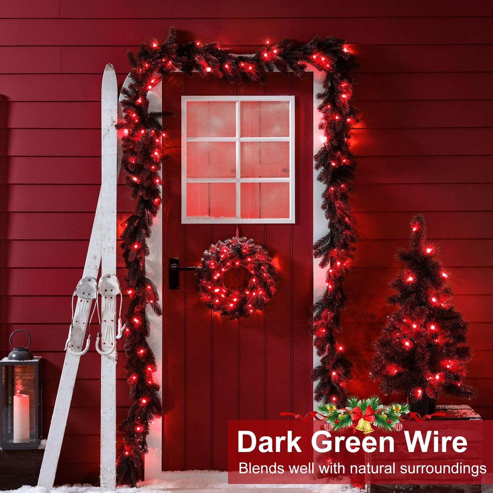 200Ft 600 Led Christmas String Lights, 2 Pack Christmas Tree Lights With Green Wire Waterproof, 8 Modes Plug In Twinkle Lights O