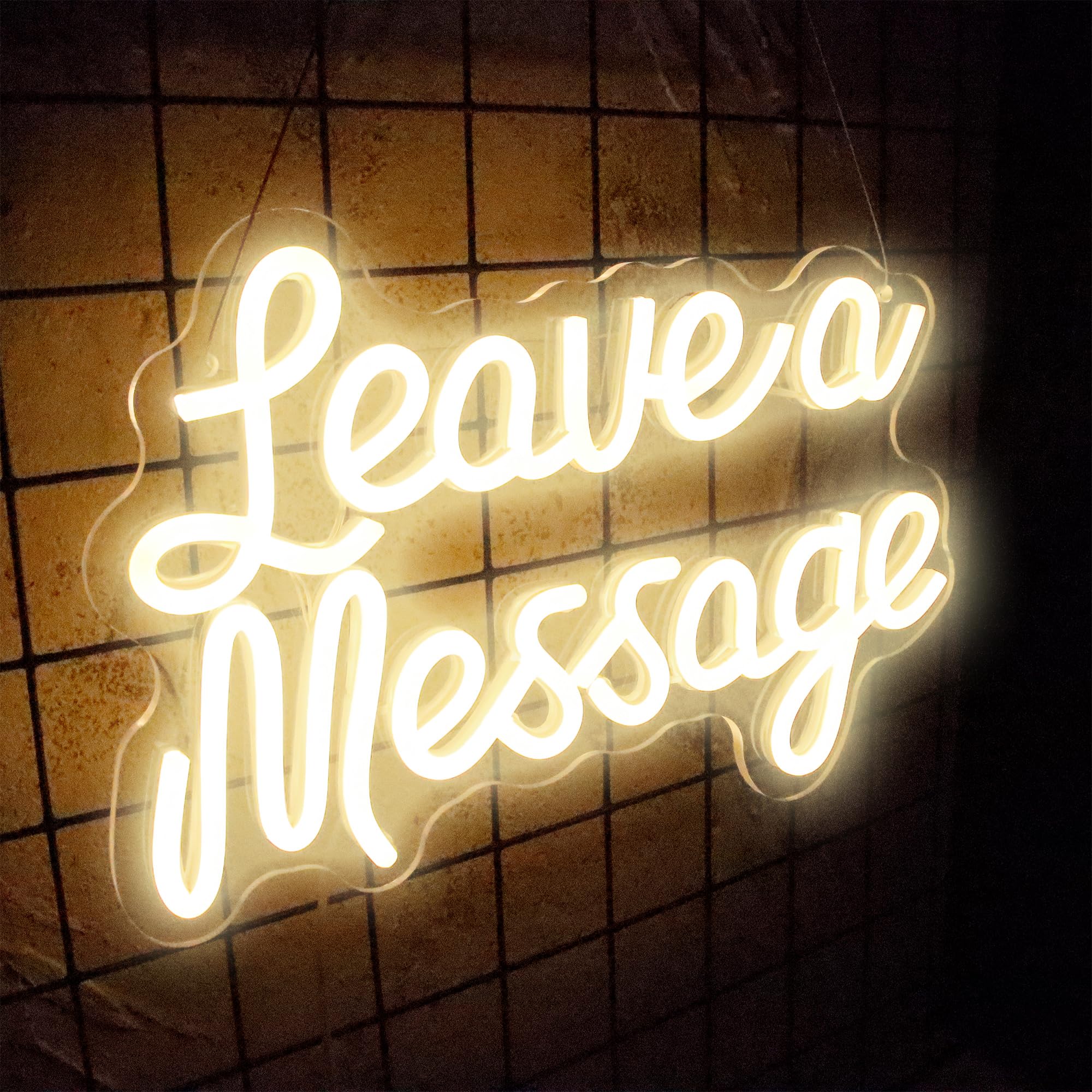 Dracey Neon Sign, Leave a Message Wall Decor, Wedding Reception USB Powered, Acrylic, 8.4*12.5in