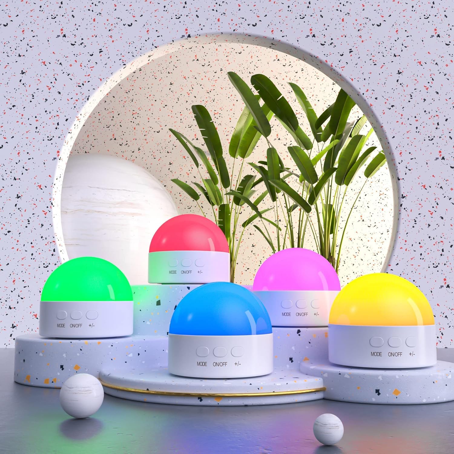 Kintion Portable LED Night Light, Dimmable 6-Color, Soft Eye-Caring, Model CL-XY11, White, 1 PCS
