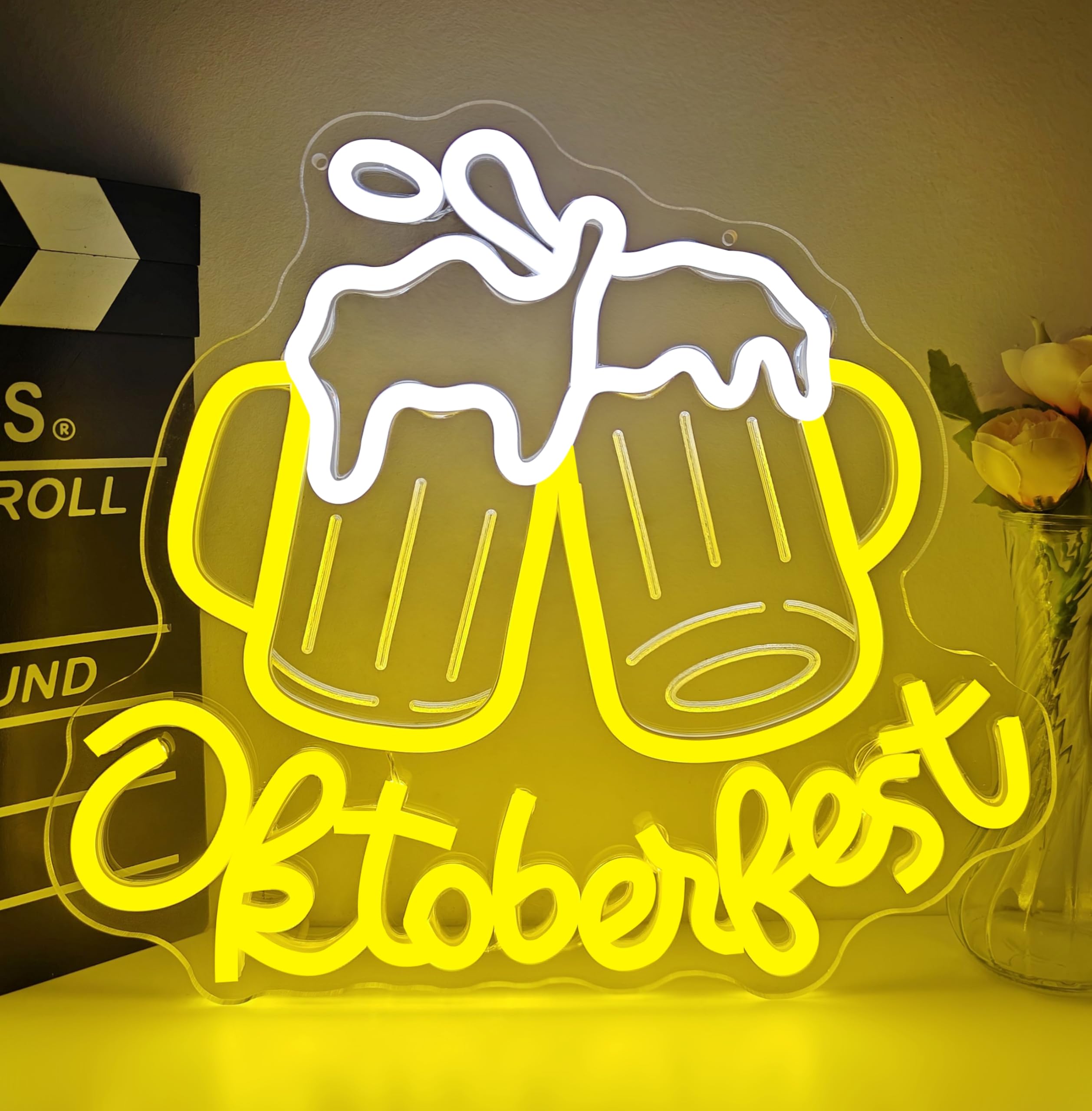 Oktoberfest malt-inspired Neon Sign For Man Cave Oktoberfest Decorations Party Dimmable Bar Led Sign October Festival Neon Light Up Sign For malt-inspired Party Decorations Supplies Bar Pub Store Home Club Gifts