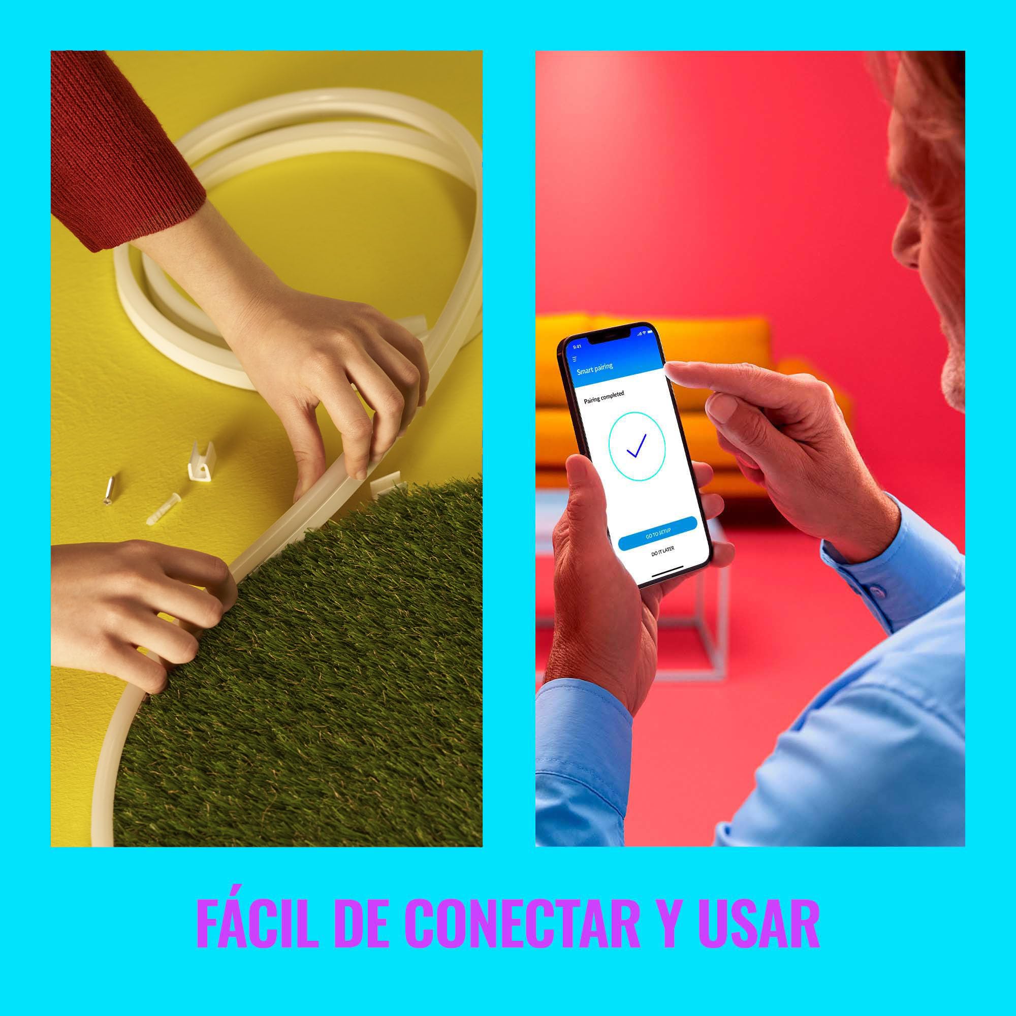 Wiz Smart Flex Strip - 16.4 Ft, 16 Million Colors + Shades Of White, Dynamic Light Scenes, Connects To Your Wi-Fi, Voice/App Con