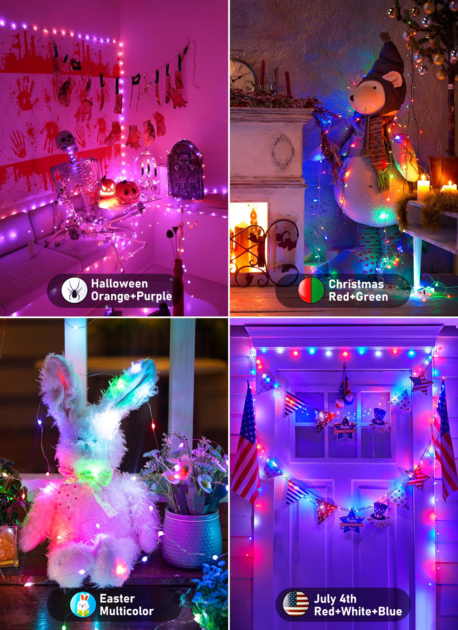Minetom Fairy Lights - 100 LED Color Changing String Lights, 33 FT, USB Plug, 22 Colors, 12 Lighting Modes for Indoor Decoration