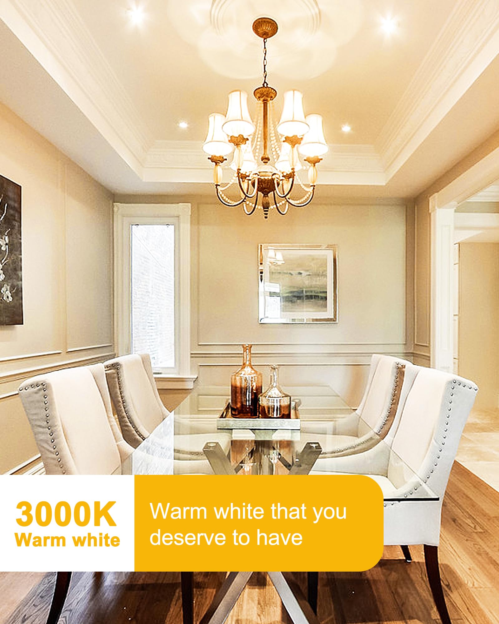 G45 Ceiling Fan Light Bulbs, 60W Equivalent E12 Led Bulb, Small Candelabra Base Bulbs, Warm White 3000K, A15 Globe Shape Bulb, 6