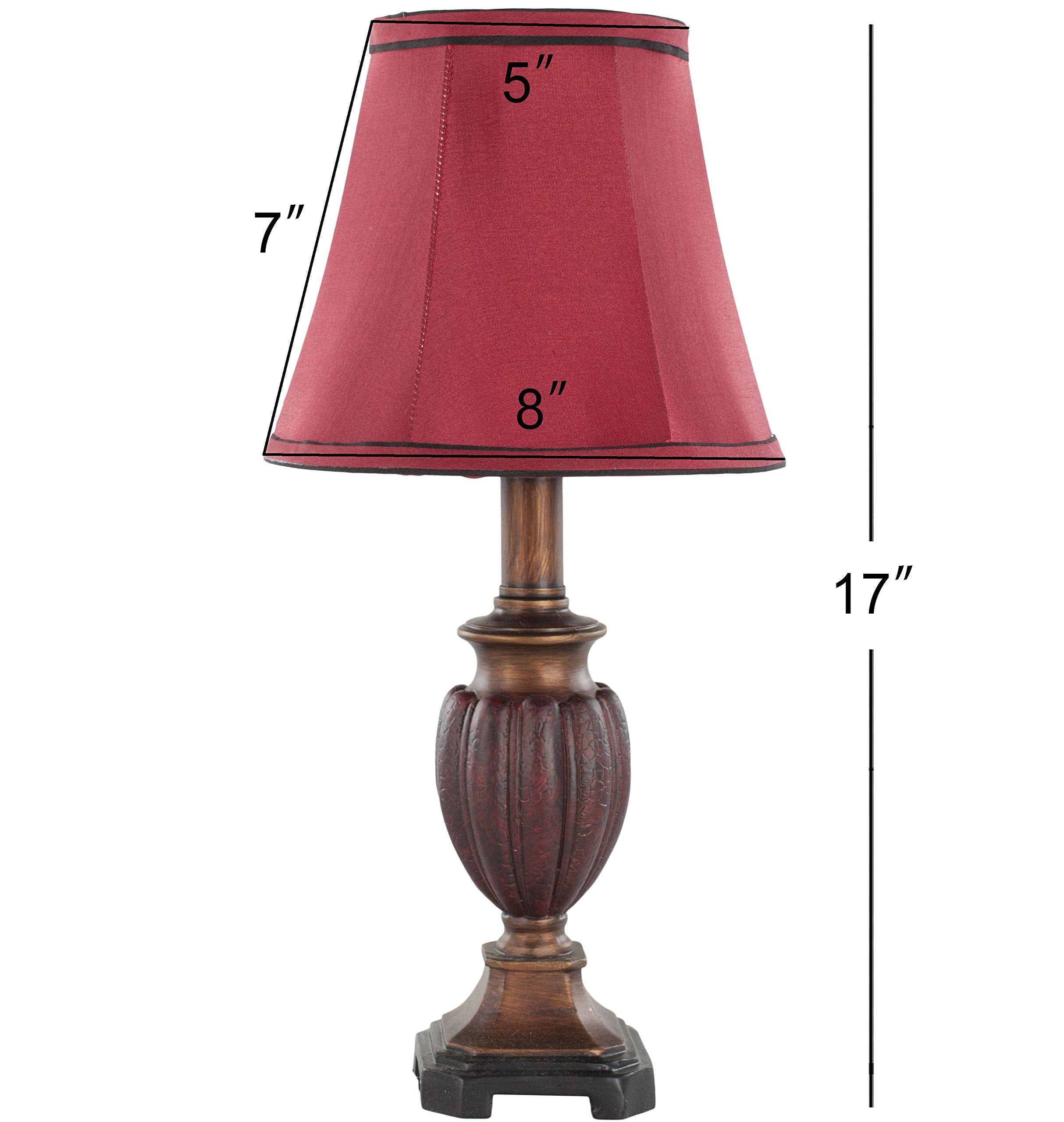 SAFAVIEH Lighting Collection Hermione Cherry Urn/ Red Shade 16-inch Bedroom Living Room Home Office Desk Nightstand Table Lamp S