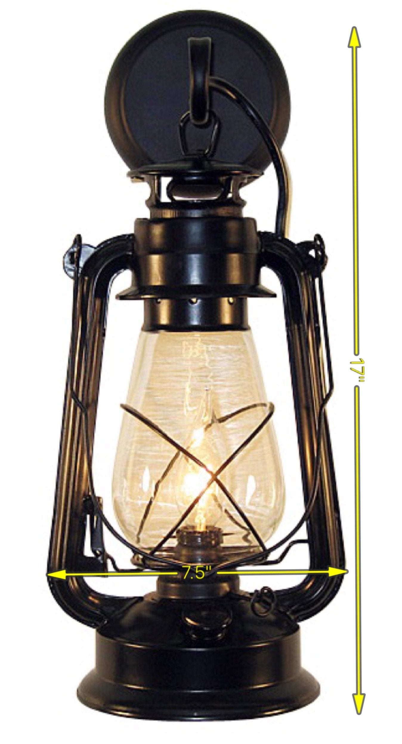Muskoka Rustic Wall Sconce Lantern Set Of 2 - Black Farmhouse Light Fixture With Glass Globe