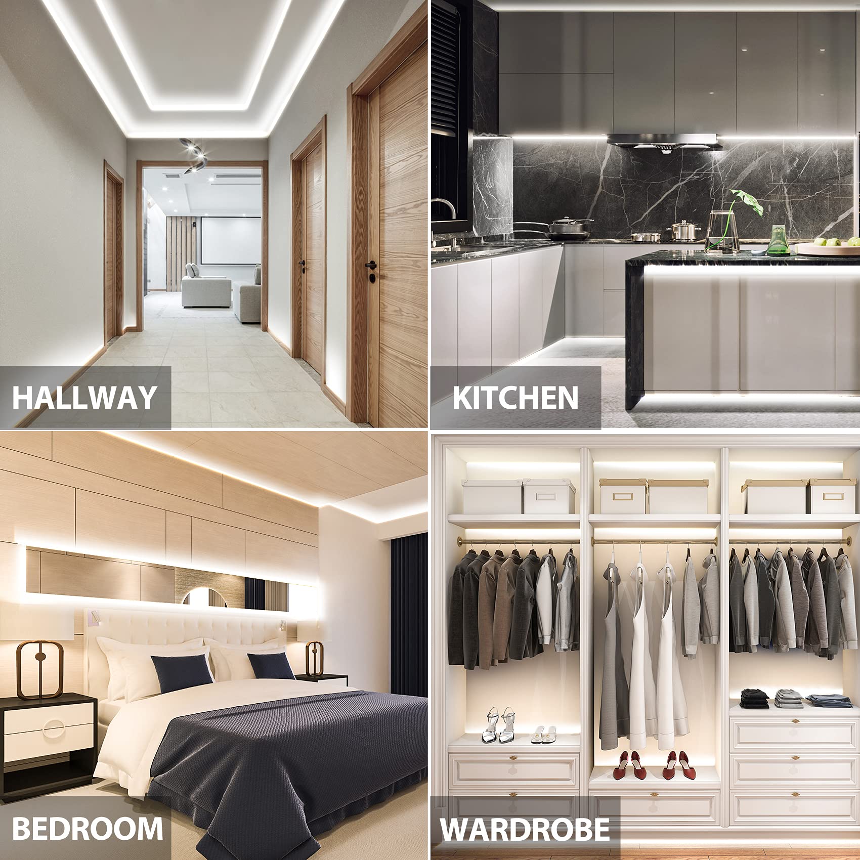 Pautix Cob Led Strip Lights White 5000K, 20Ft/6.1M Super Bright Cri90+ Flexible Led Tape,Dc24V For Cabinet Home Diy Lighting Projects With 1Pcs Solderless Extension Wire(Power Supply Not Included)