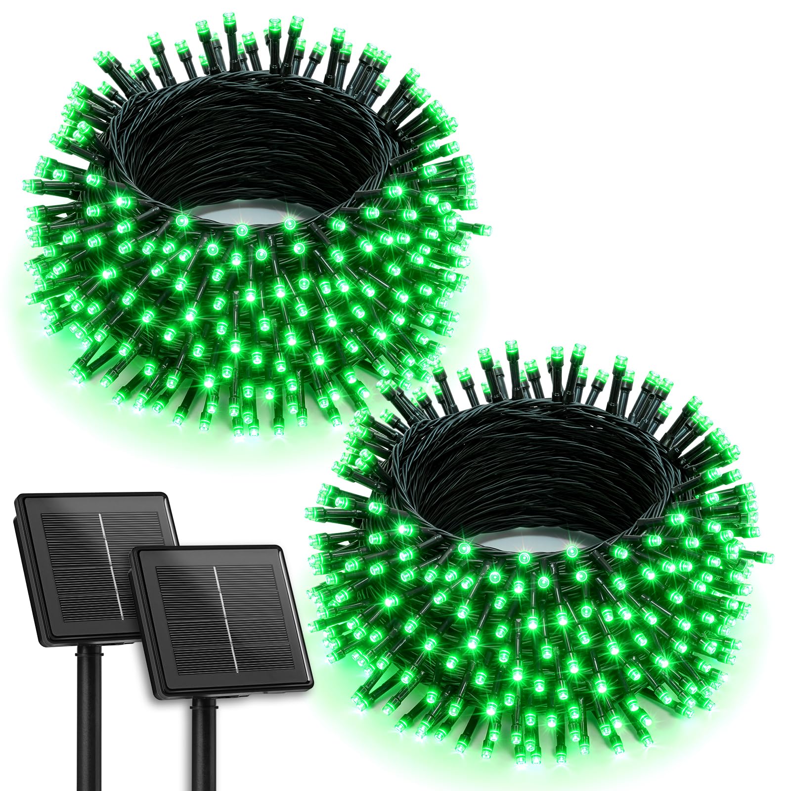 Brightown 2 Pack Solar String Lights Outdoor  Total 144Ft 400 Led Twinkle Fairy Lights Waterproof With 8 Modes Auto On/Off For Patio Tree Garden Party Home Wedding Christmas Decorations (Green)