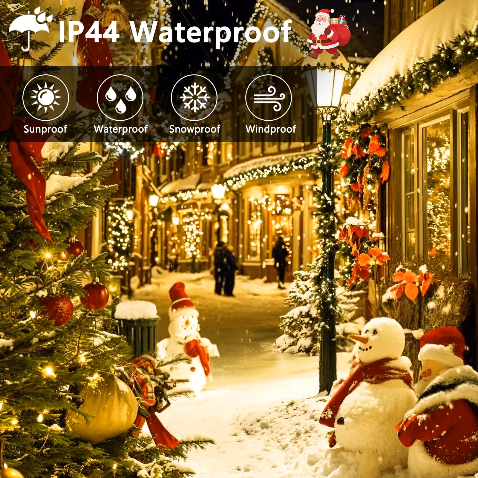 100Ft 2000 Led Cluster Christmas Lights  Christmas Tree Lights Outdoor Indoor With 8 Modes & Timer & Remote  Fire ers String Lights Waterproof For Garland Party Xmas Decorations  Warm White