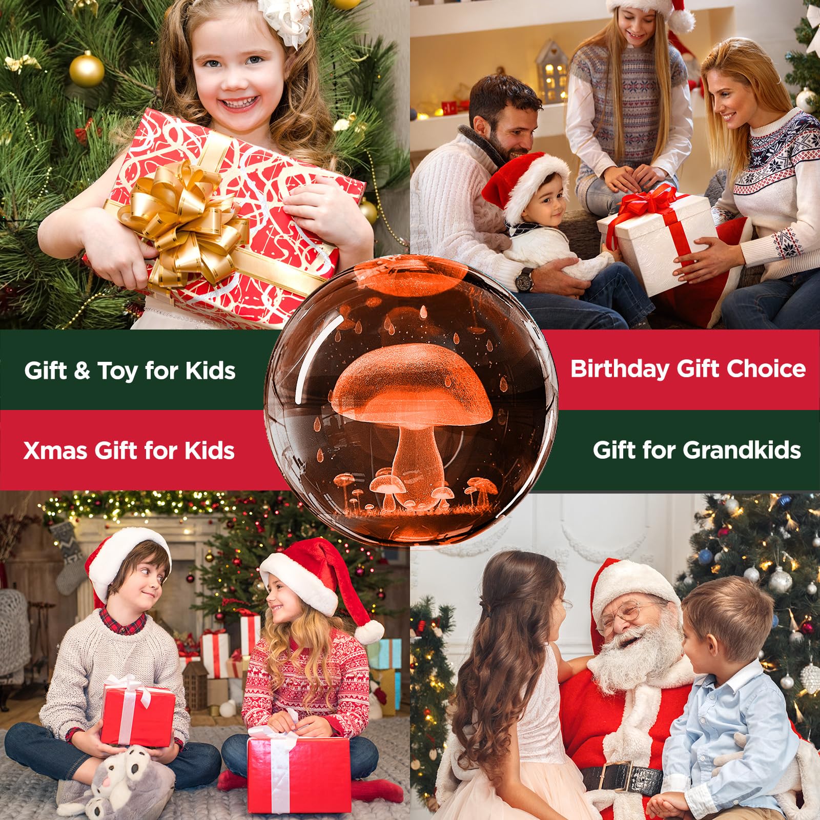 Dcoriuntg 3D Crystal Ball Night Light With Remote - Upgraded 3.15 In Mushroom Glass Ball Lamp With 16 Color Wooden Led Base Cute Room Table Lamp Decor Gifts For Kids  Teens  Women