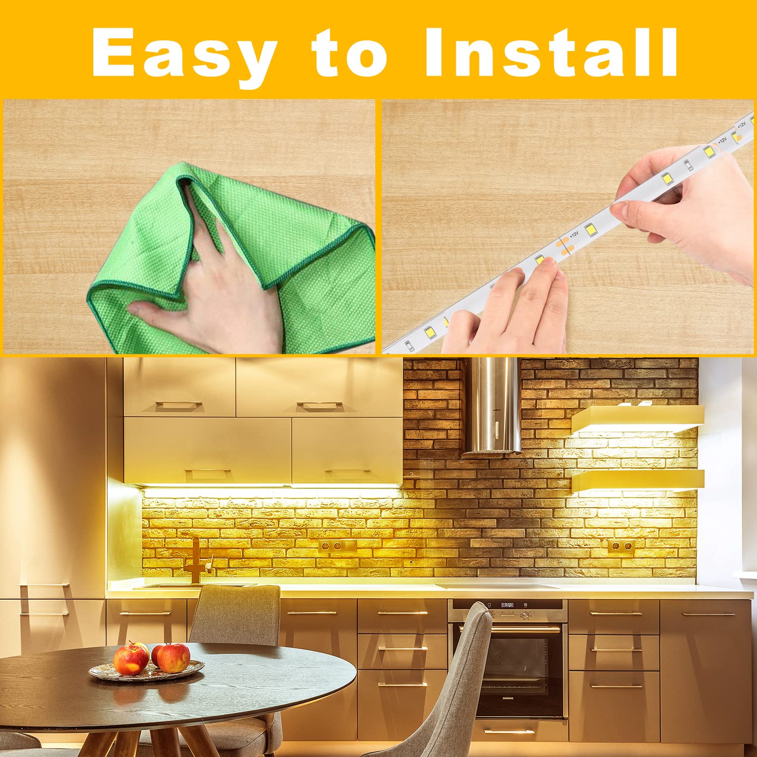 Dalattin Warm White Led Strip Lights, 3000K Tunable Soft White Light Strip 16.4Ft, Bright 300 Leds, White Led Lights For Bedroom, Mirror, Kitchen Decoration