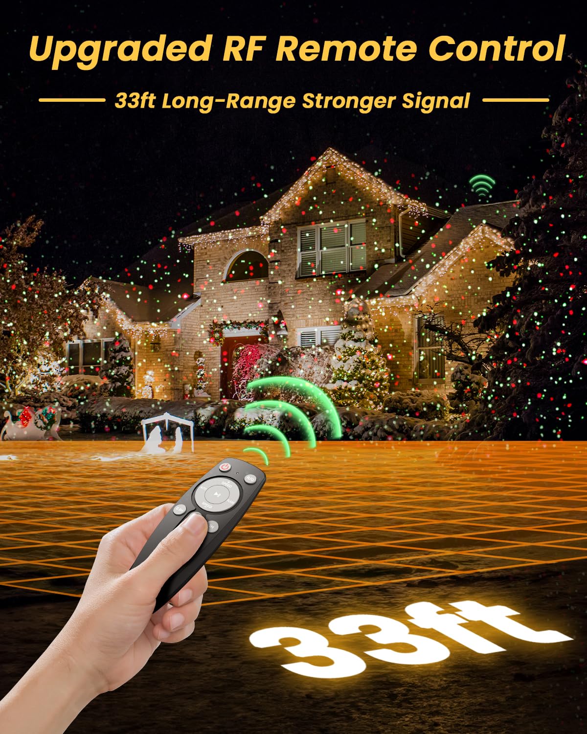 Enjoyedled Christmas Projector Lights - Red & Green Galaxy Laser, IP65 Waterproof, Remote Control - Model LPS-GD-03RG