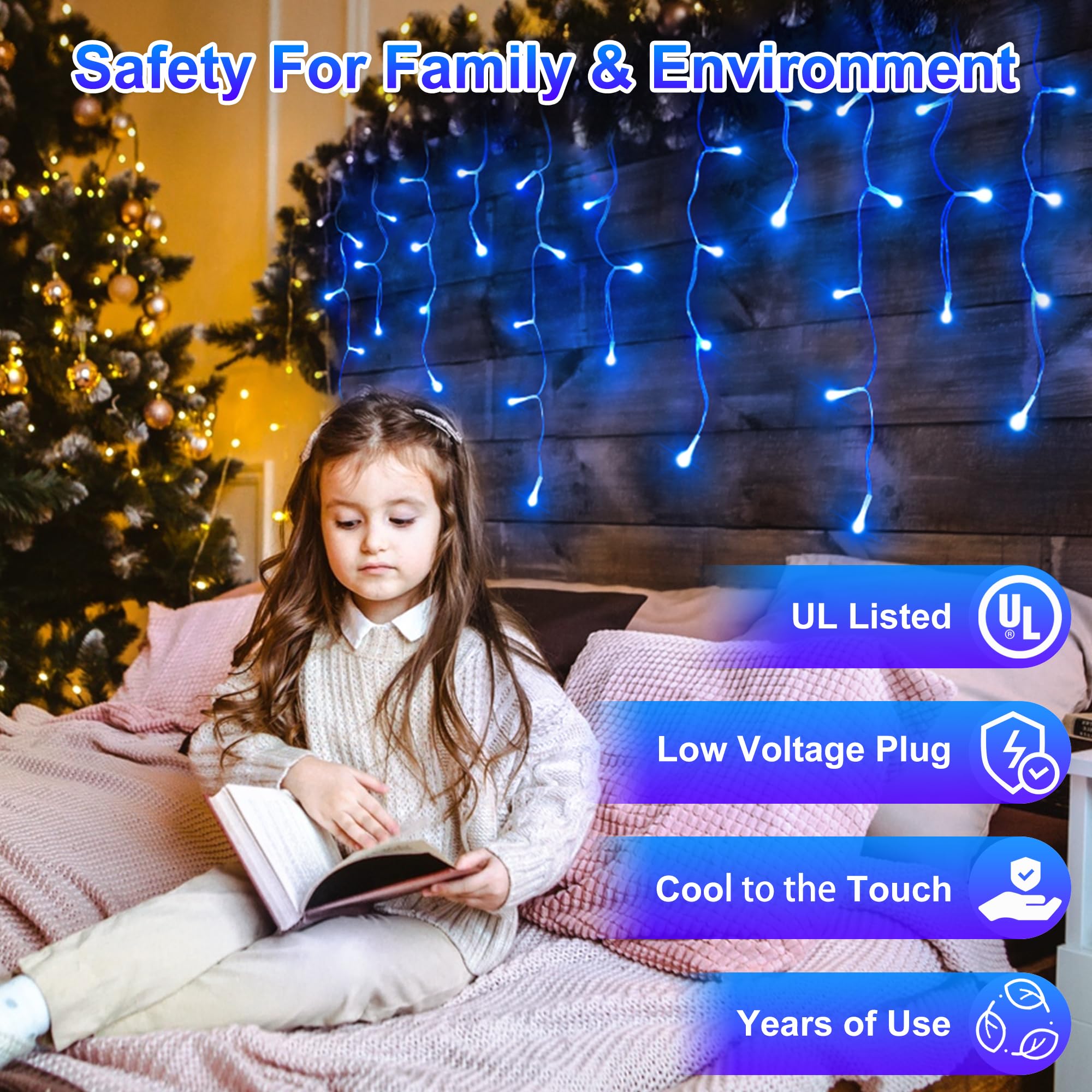 Quhuatu 648 Led Christmas Lights With 144 Drops, 66Ft 8 Modes Christmas String Lights Outdoor, Waterproof Christmas Decorations