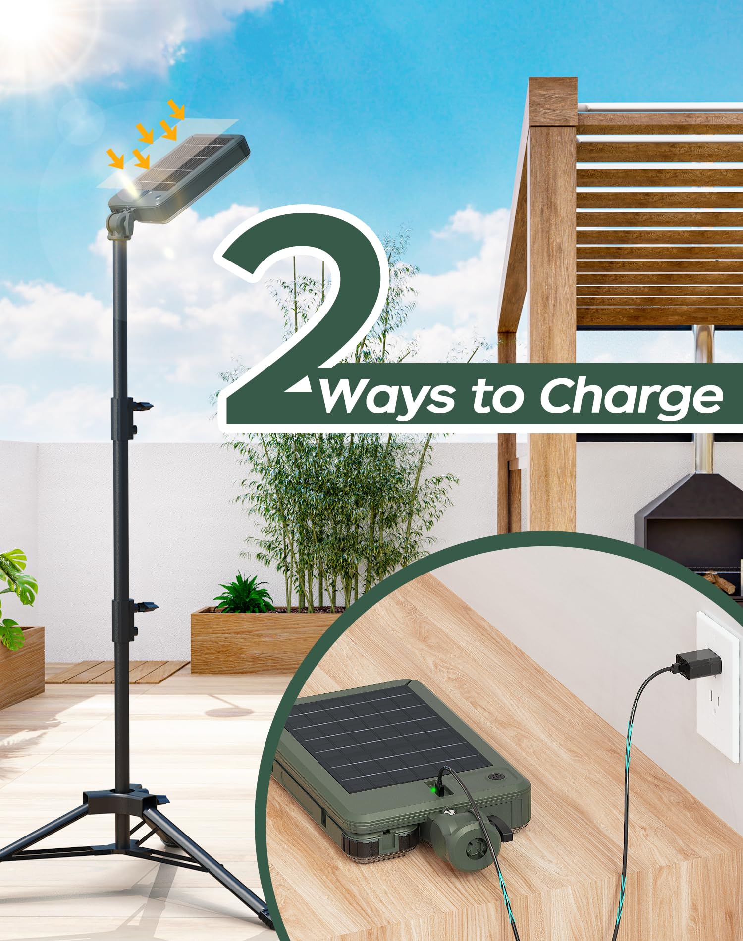 Kialush 10000Lm Dimmable Rechargeable Work Light, 15000Mah Work Light 72'' Telescopic With 2 Separate Lights, 2 Charge Ways Type