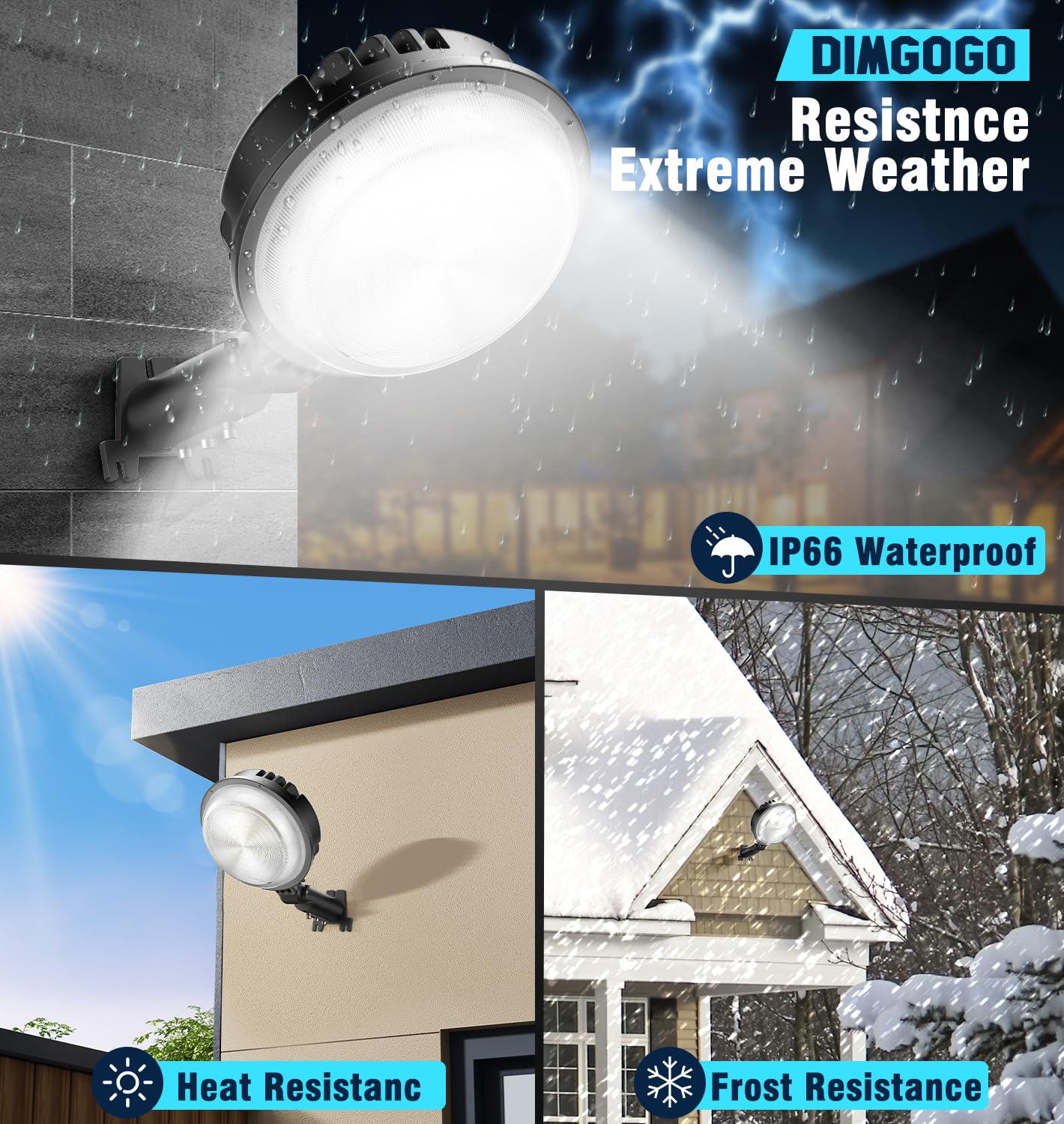 150W Led Barn Light, 20000Lm Yard Area Lights Dusk To Dawn Outdoor Lighting With Photocell, 6500K Adjustable Angle Daylight, Ip6