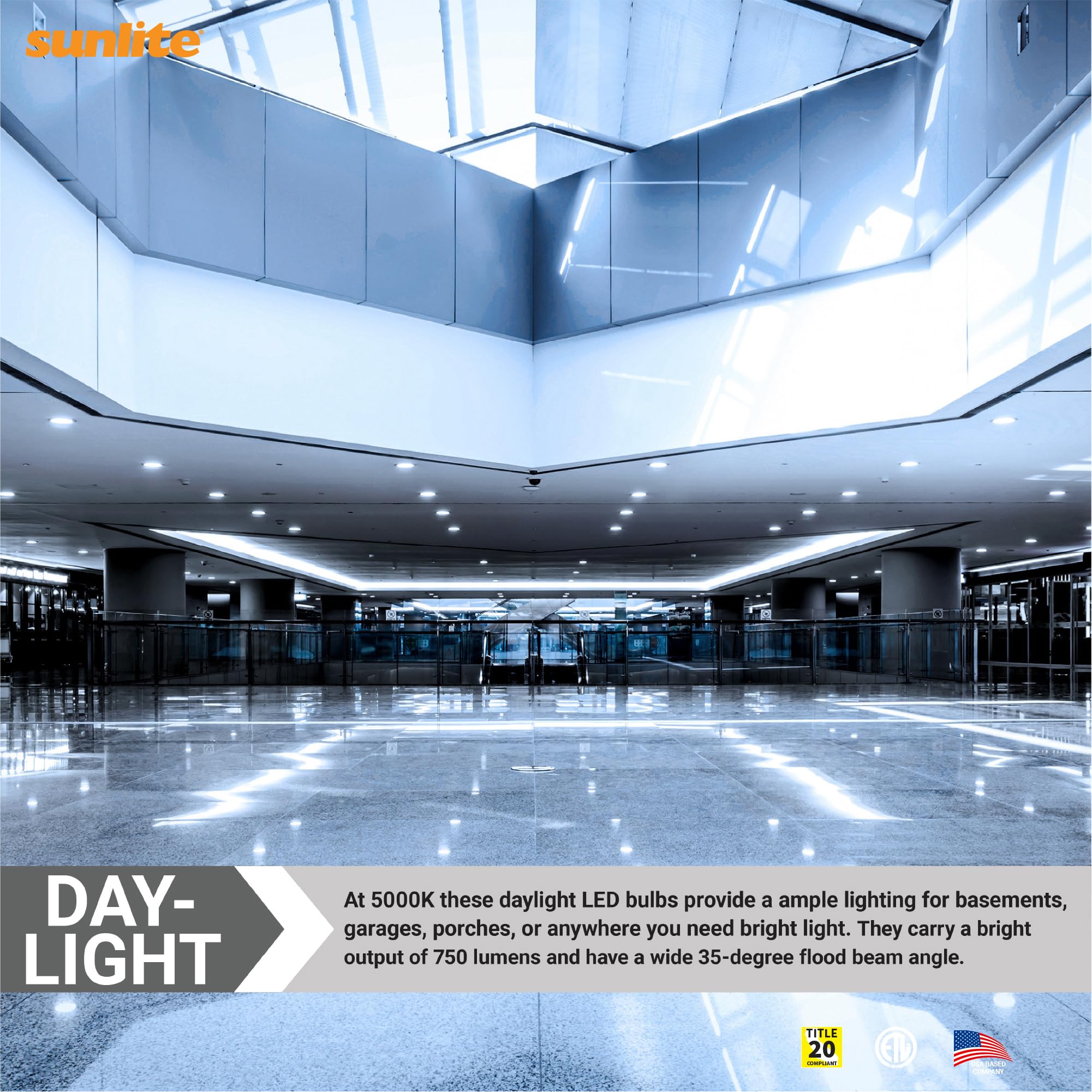 Sunlite LED PAR30 Reflector Light Bulb, 9W (75W=), 750 Lumens, 90 CRI, Dimmable, 5000K Daylight, Medium