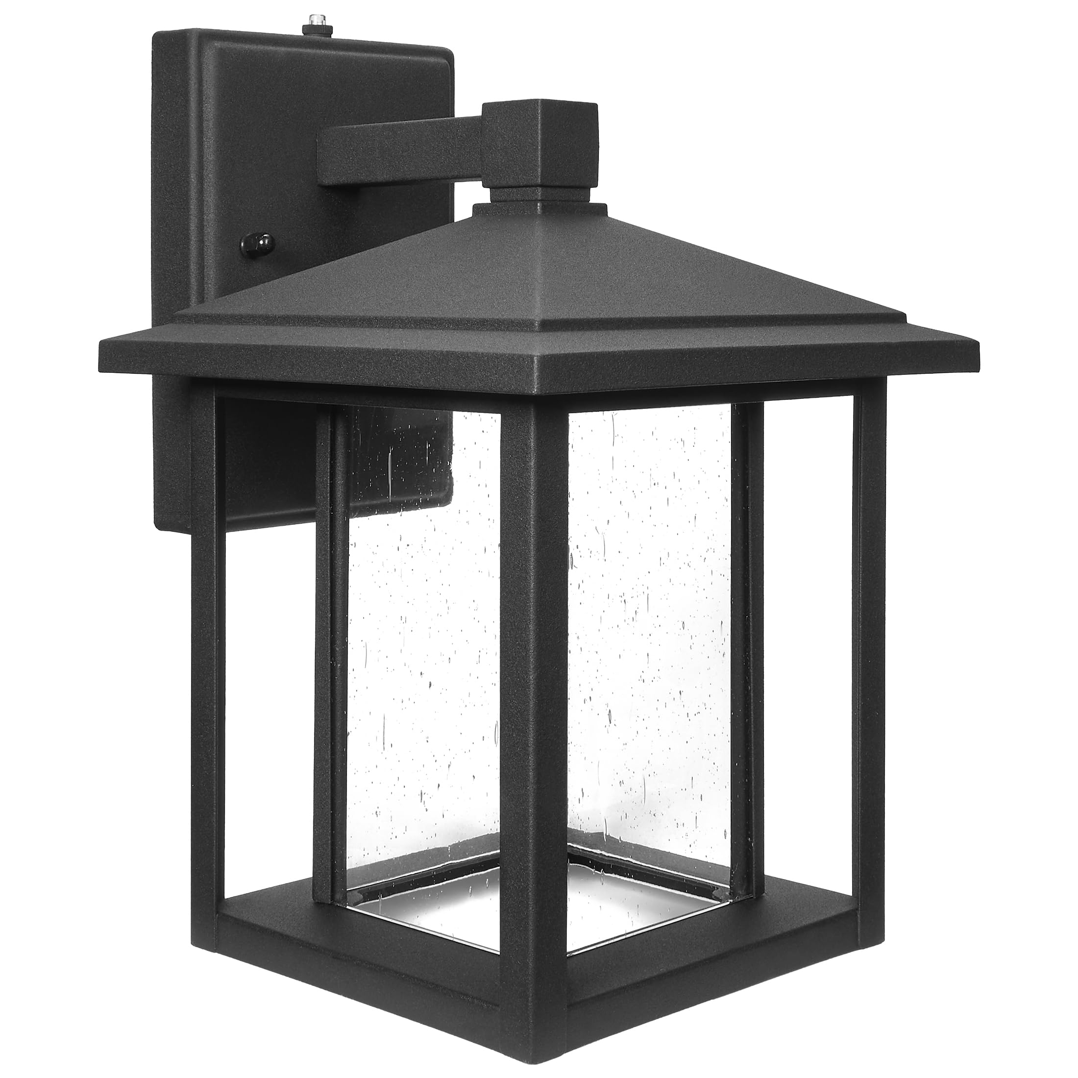 Maxxima LED Outdoor Wall Light, Seeded Glass, Home Entryway Lighting, Dusk to Dawn Photocell Sensor, Porch Light, 1000 Lumens, 3