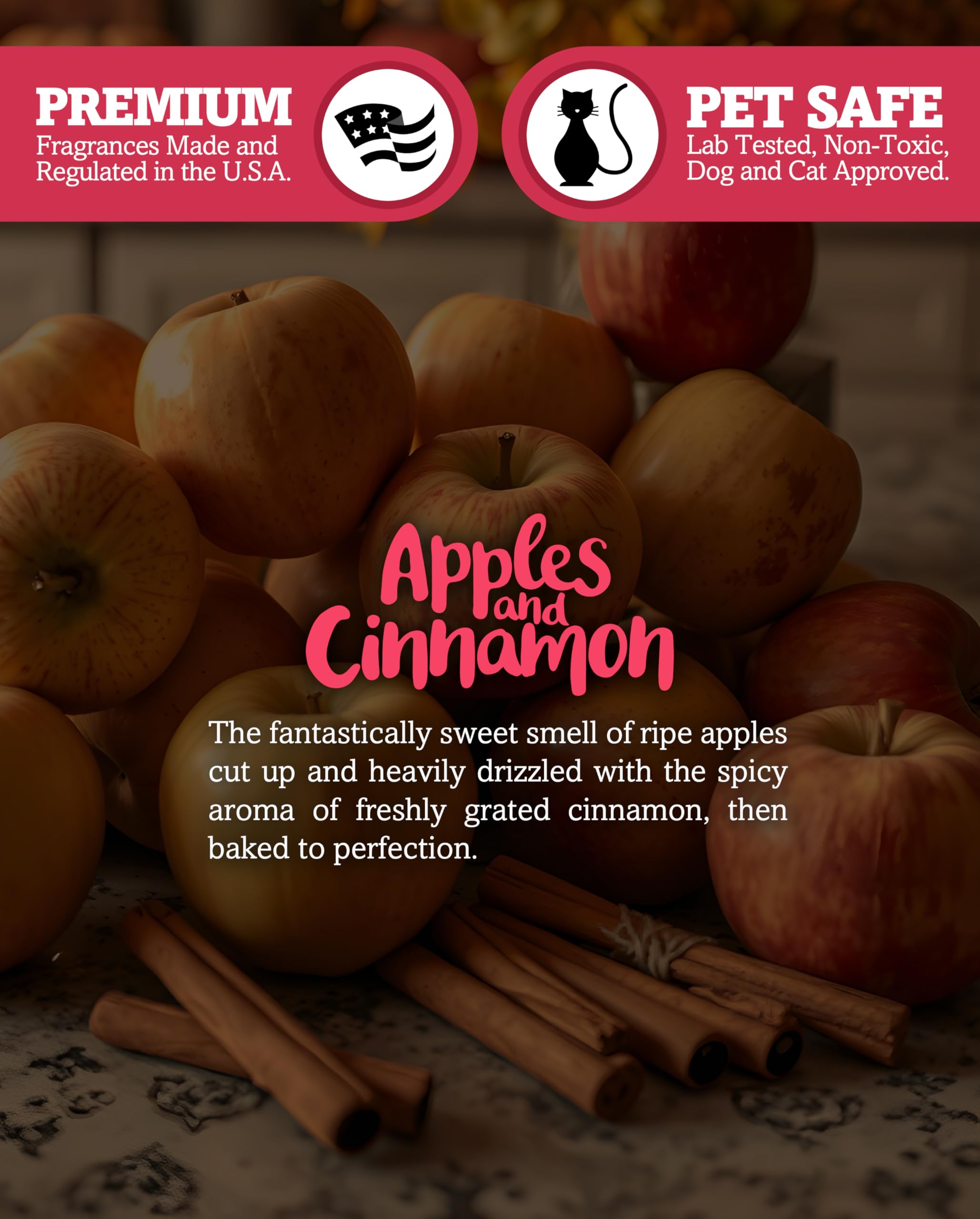 ShortieS Candle Company Apples & Cinnamon Tealight Candles - 24 Highly Scented Dark Red Tea Lights, Paraffin Wax, Model 46233