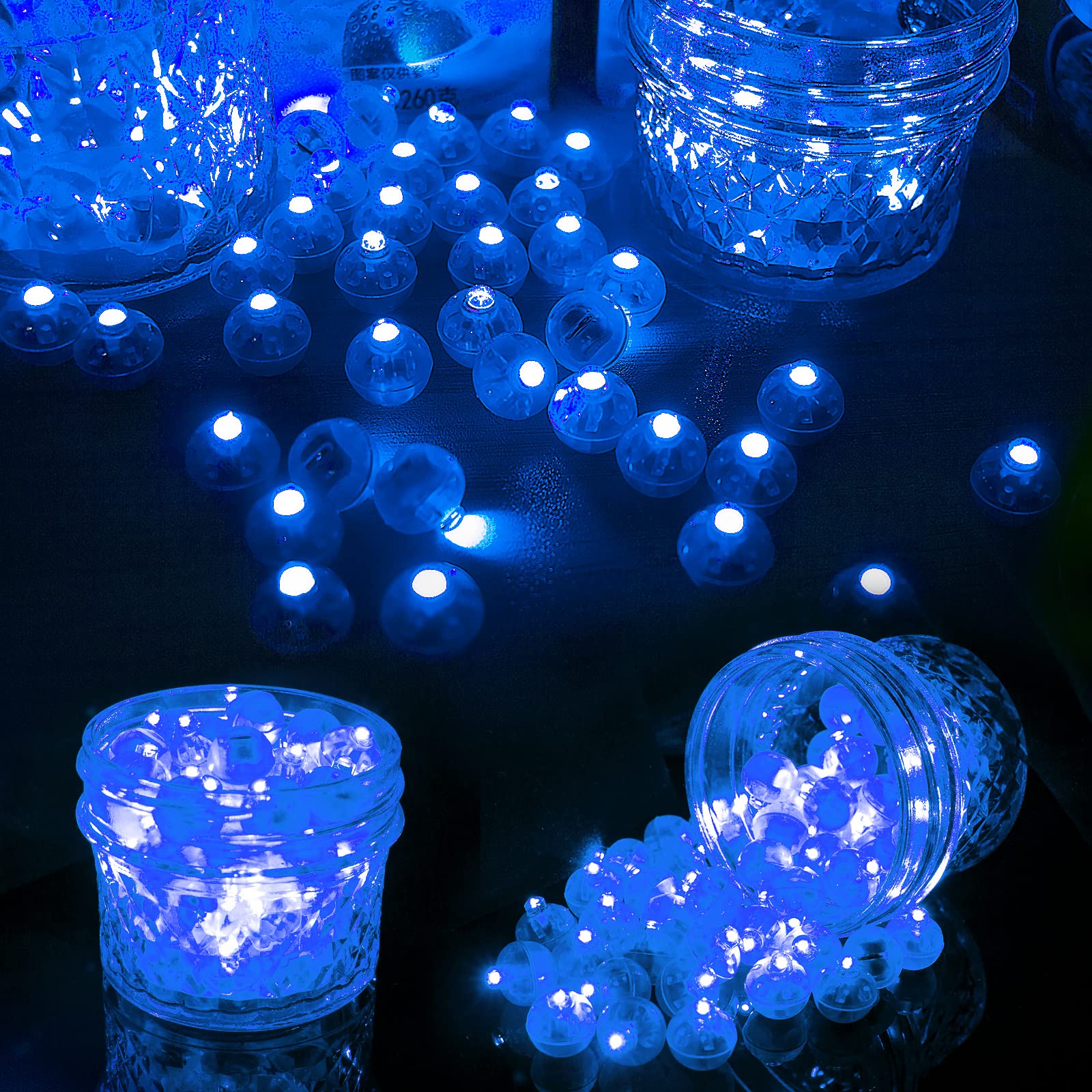 Aogist Blue LED Balloon Light - 200pcs Waterproof Mini Flash Lamp for Party, Wedding, Birthday, Festival, New Year and Christmas Decor