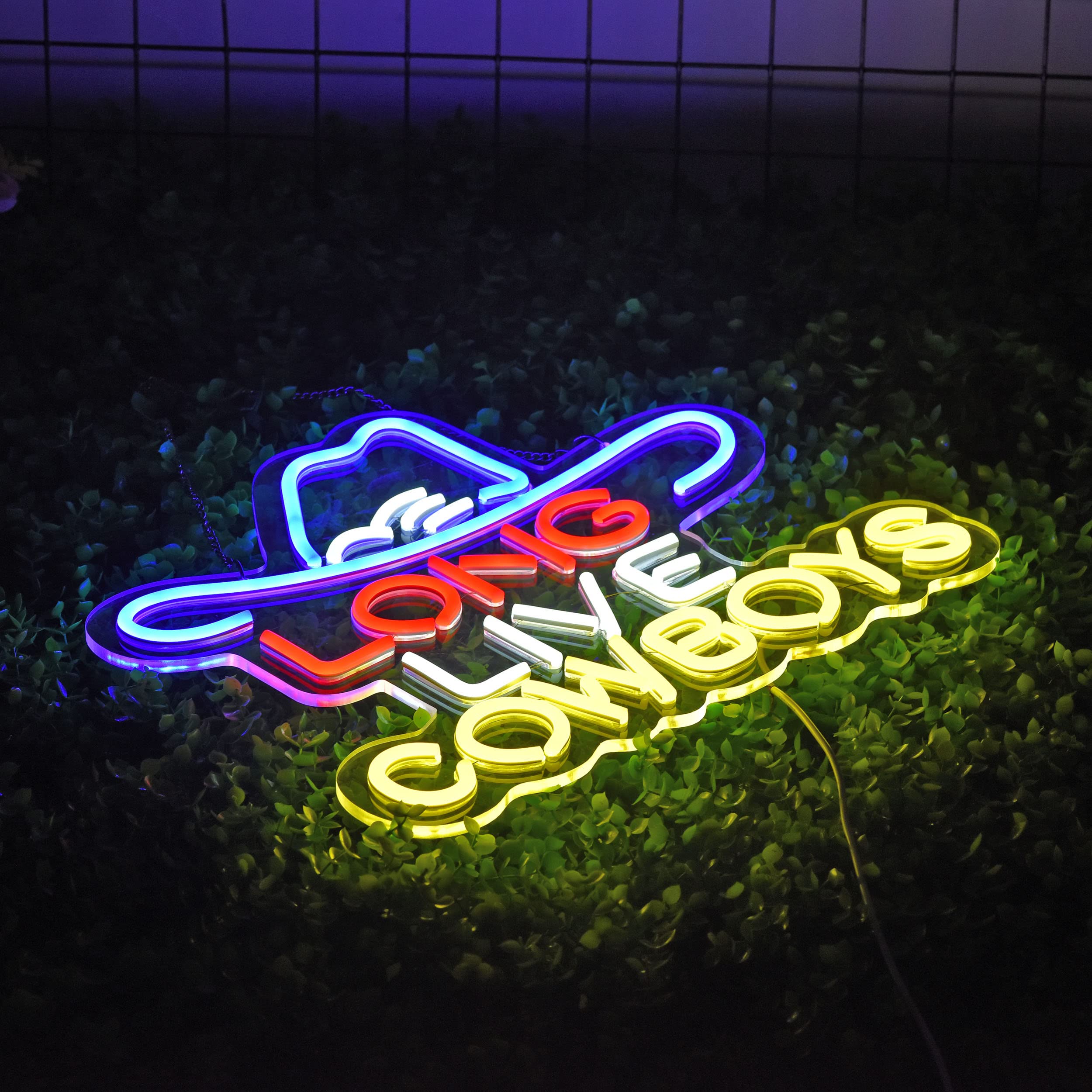ZODZ Neon Sign - Dimmable LED Wall Décor, USB Powered, Acrylic, 17in x 13in, White/Blue/Yellow/Red